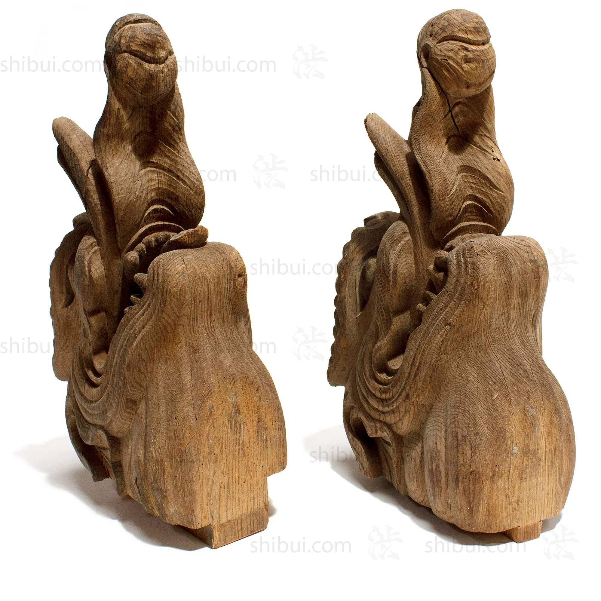 Pair of Hand Carved Baku Carvings - Image 8