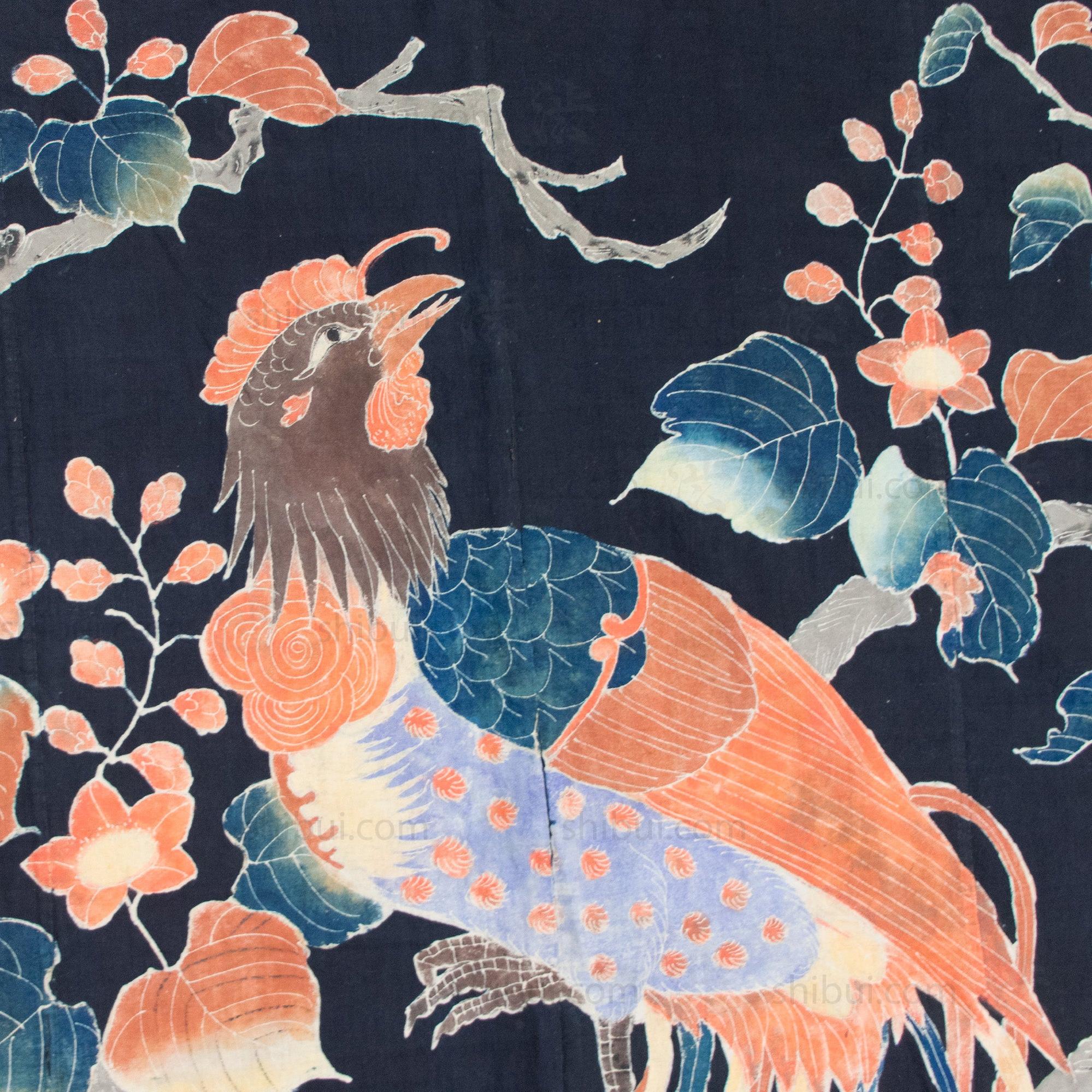 Phoenix Futonji Japanese Antique Indigo Tsutsugaki Futon Cover - Image 3