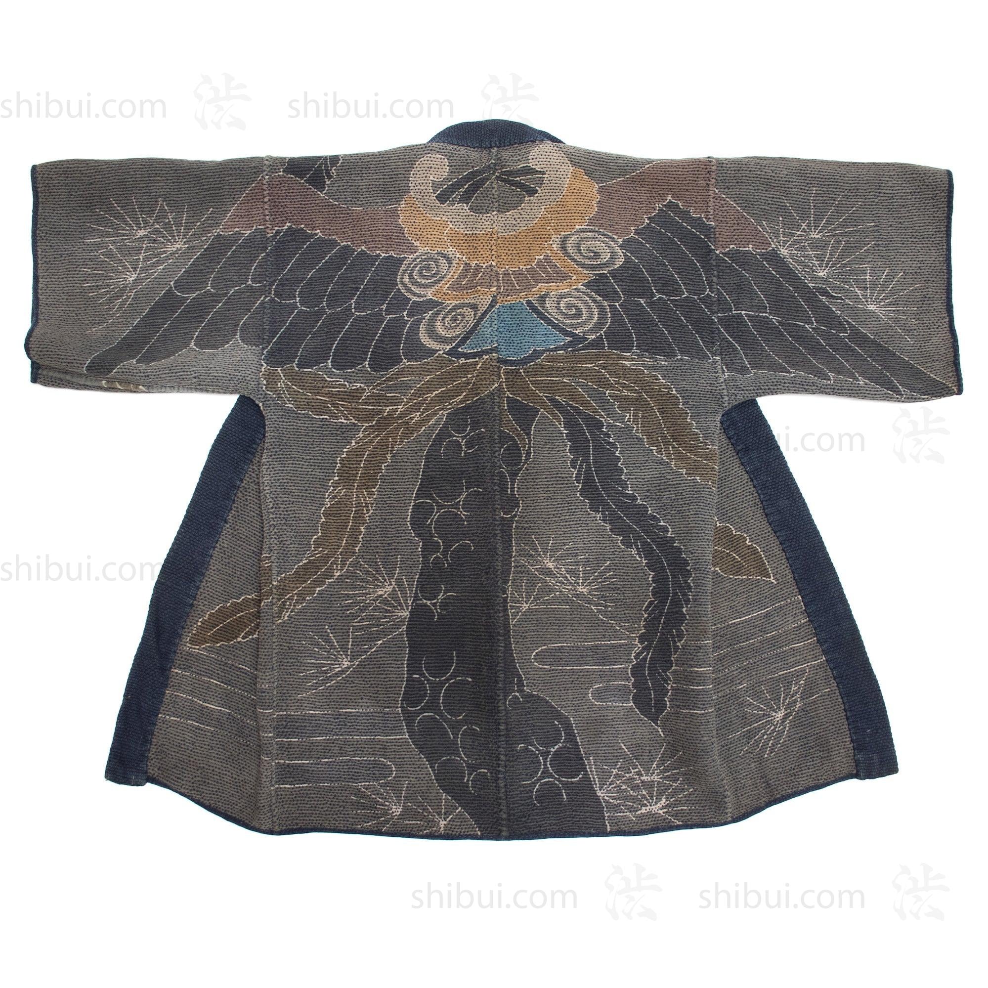 Hagoromo Shobo Hanten | Antique Japanese Reversible Sashiko Fireman's Coat - Image 4