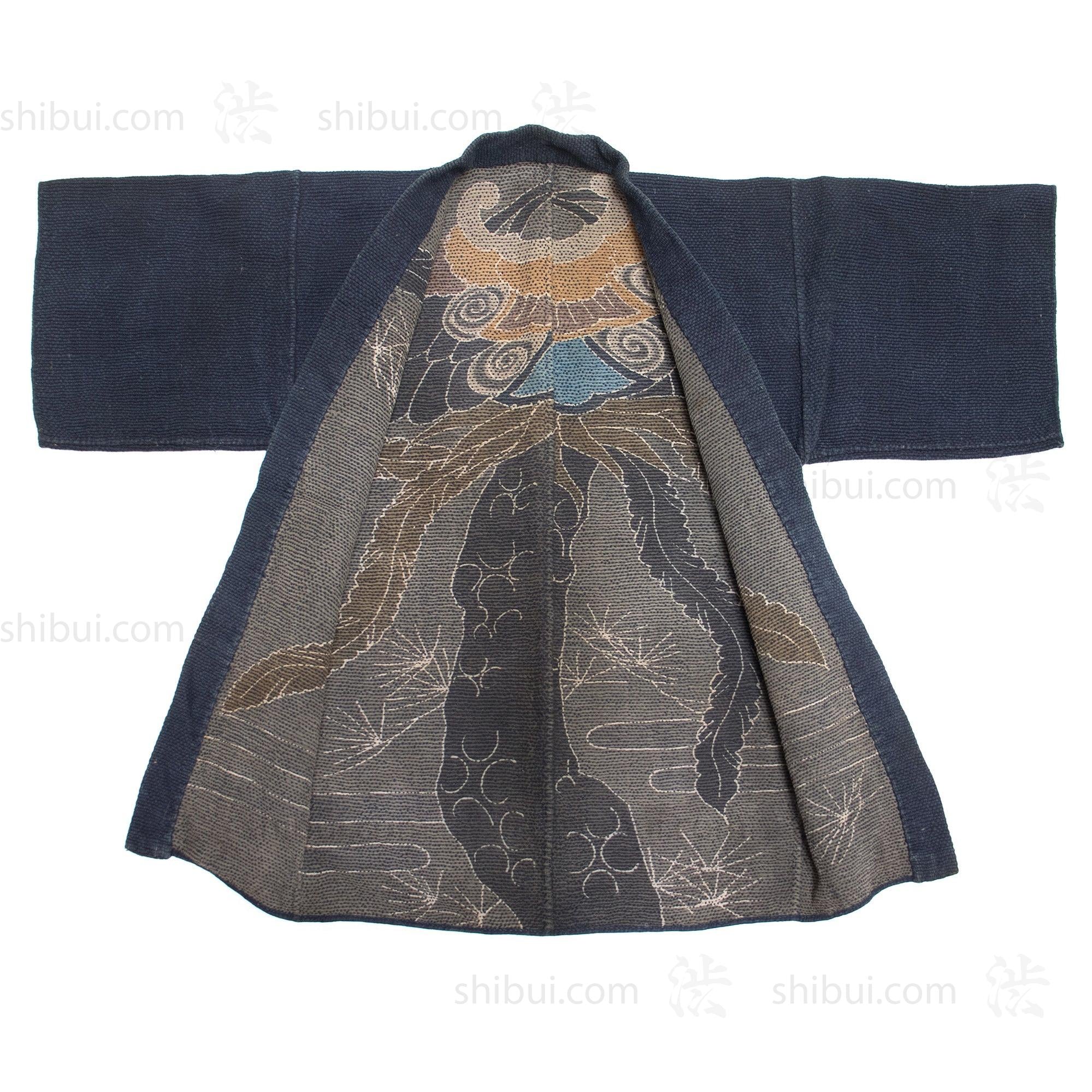 Hagoromo Shobo Hanten | Antique Japanese Reversible Sashiko Fireman's Coat - Image 7