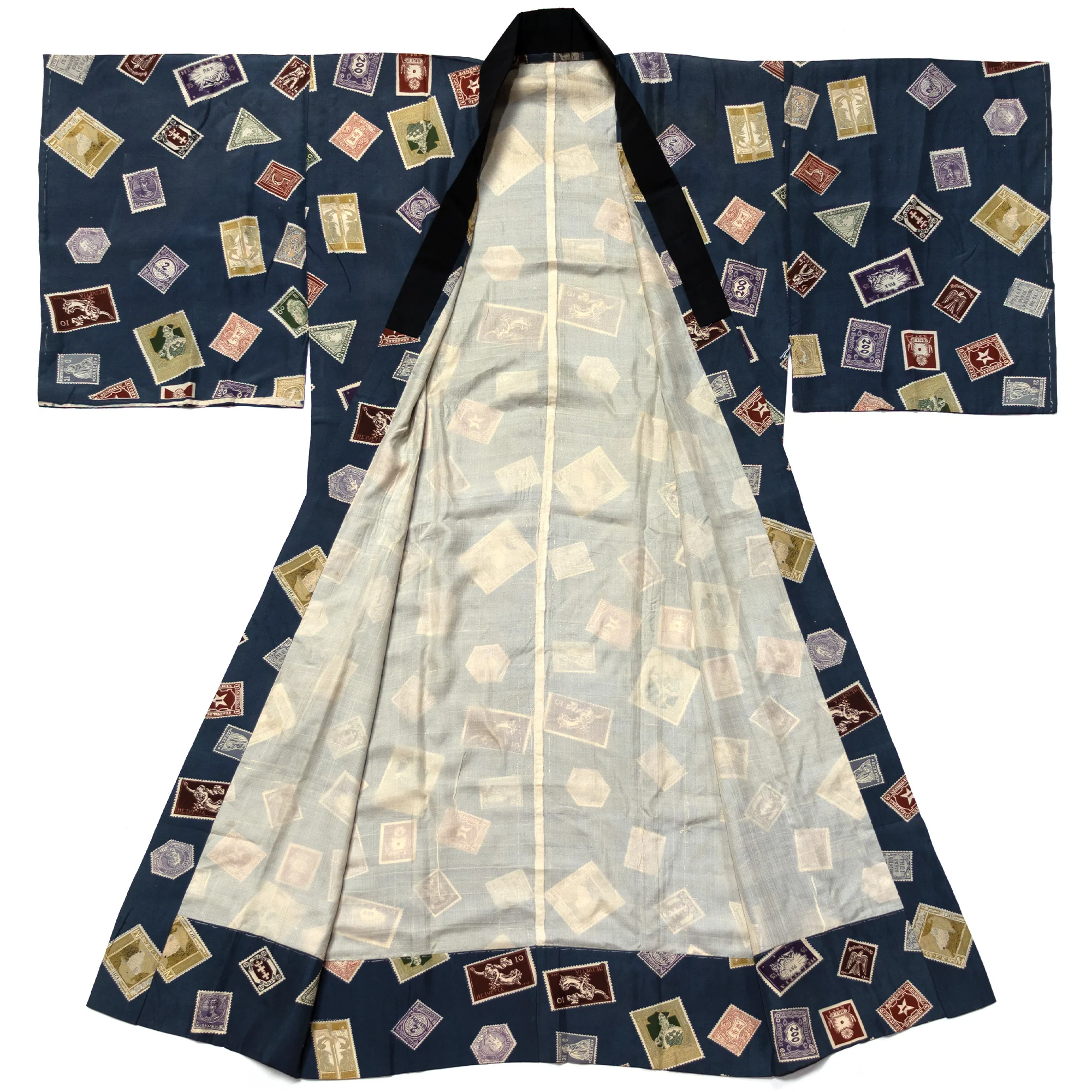 Rare Deco International Stamps Men's Juban Under Kimono - Image 4