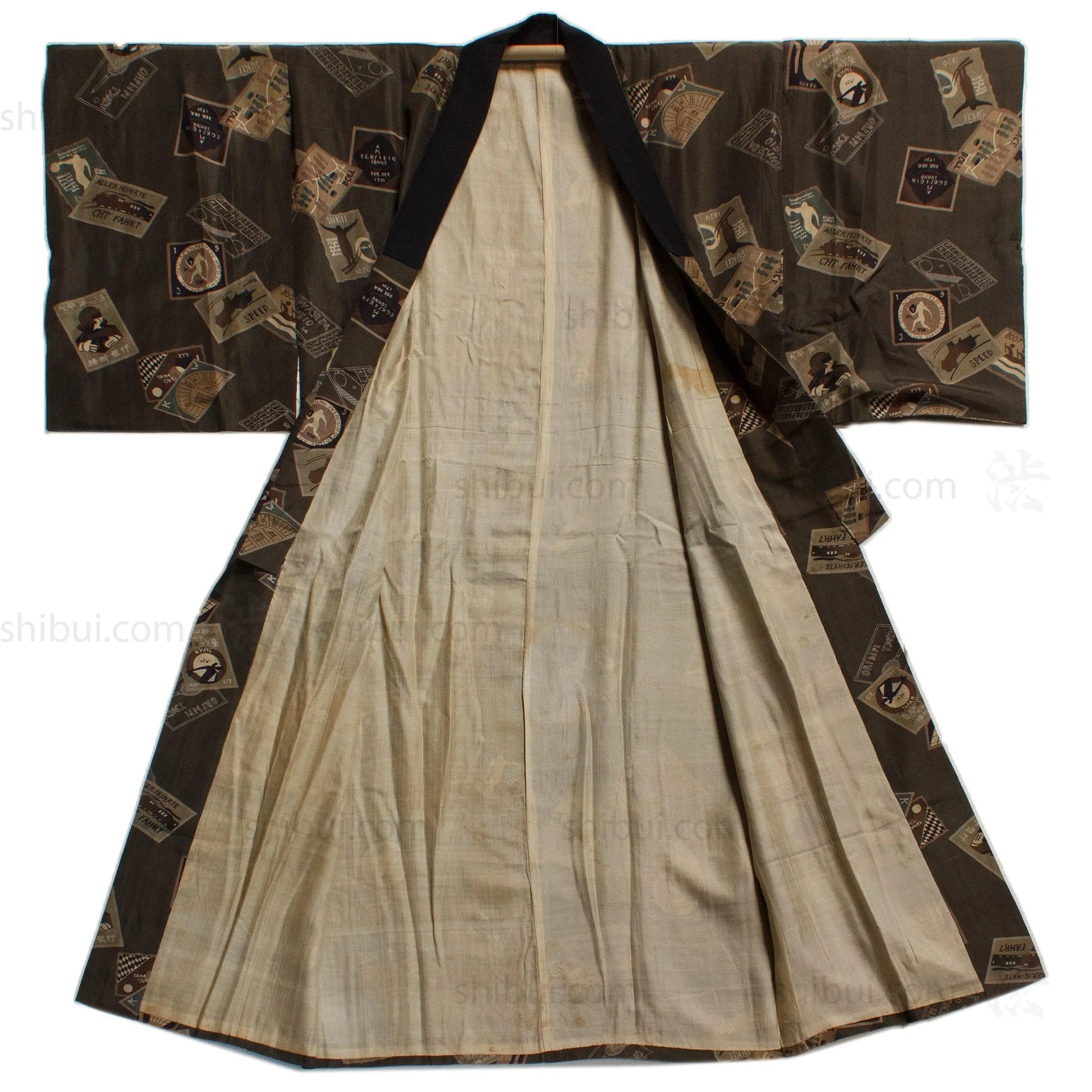 Rare Deco Men's Juban Under Kimono Celebrating Aviation - Image 4