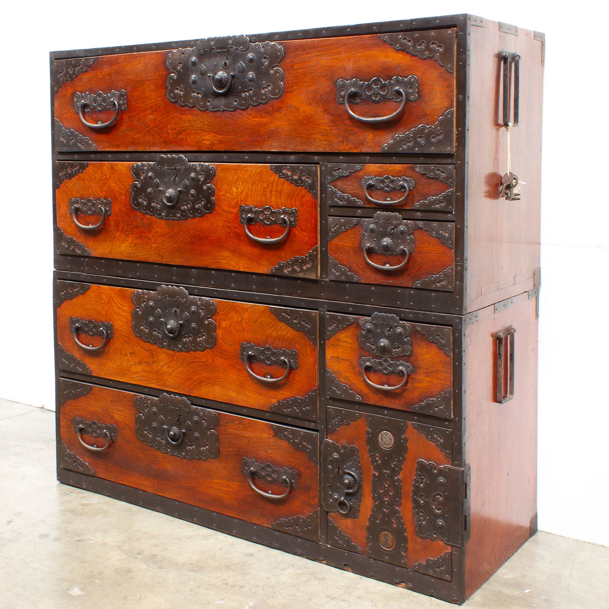 Rare Two Section Clothing Chest from Ogi, Sado Island- Japanese Antique Furniture - Image 5