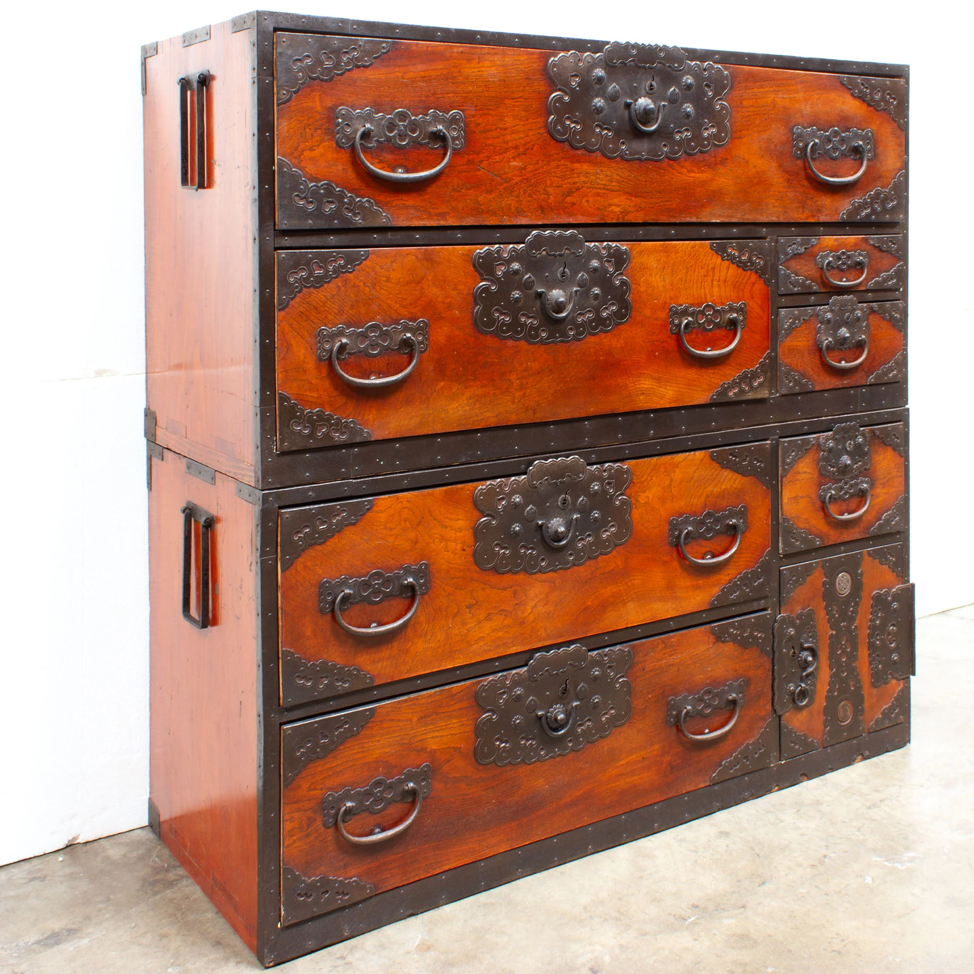 Rare Two Section Clothing Chest from Ogi, Sado Island- Japanese Antique Furniture - Image 6