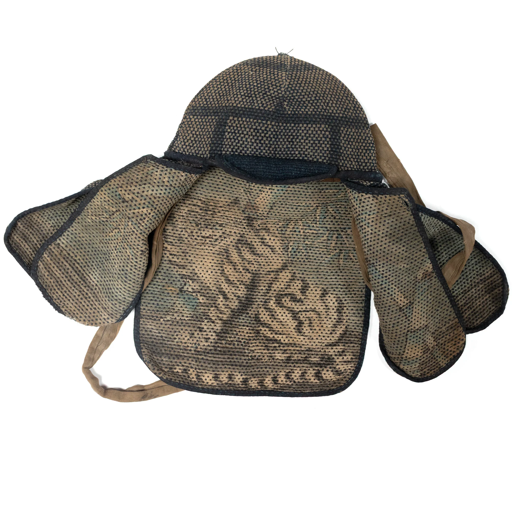 Sashiko Fireman's Hat with Tsutsugaki Tiger Interior