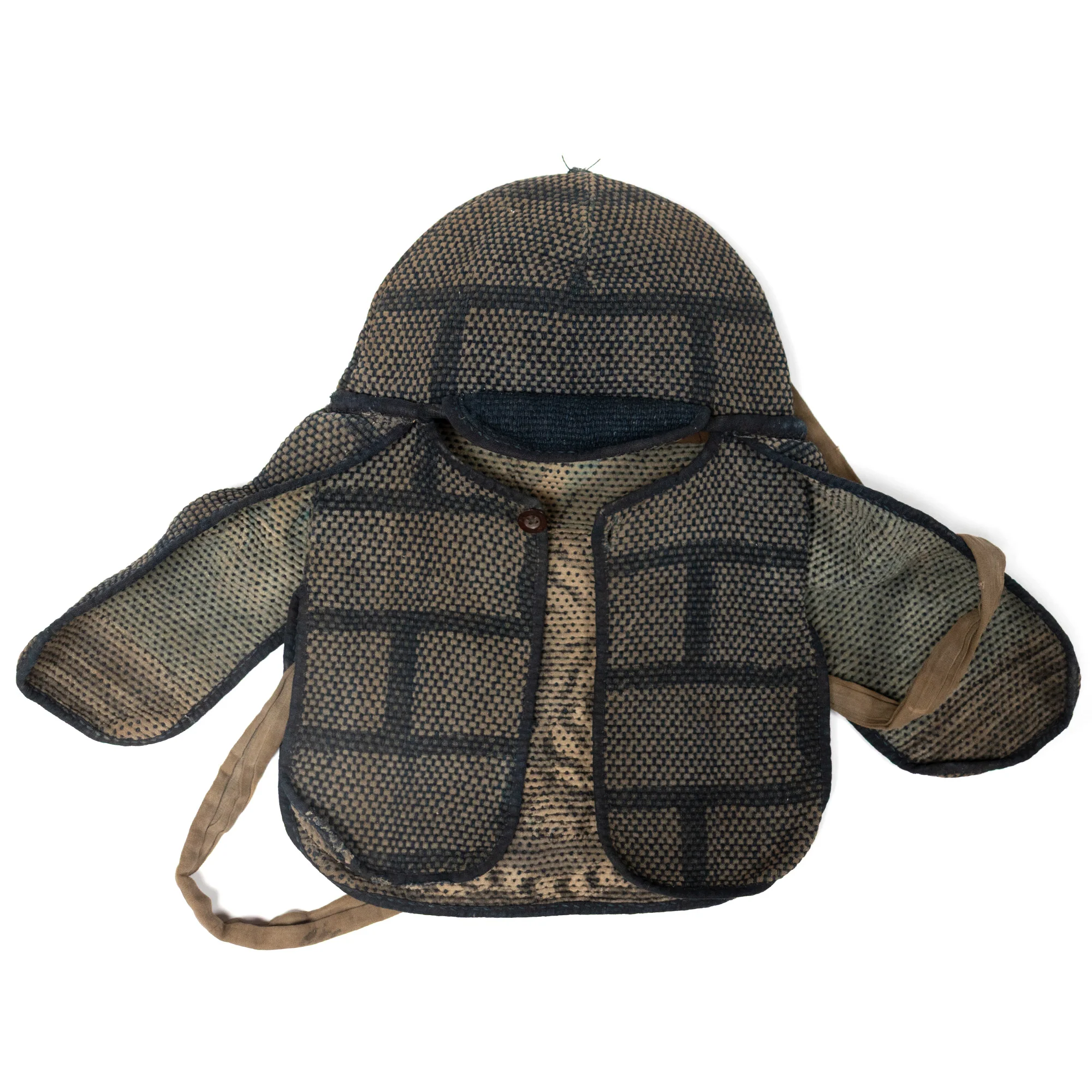 Sashiko Fireman's Hat with Tsutsugaki Tiger Interior - Image 2