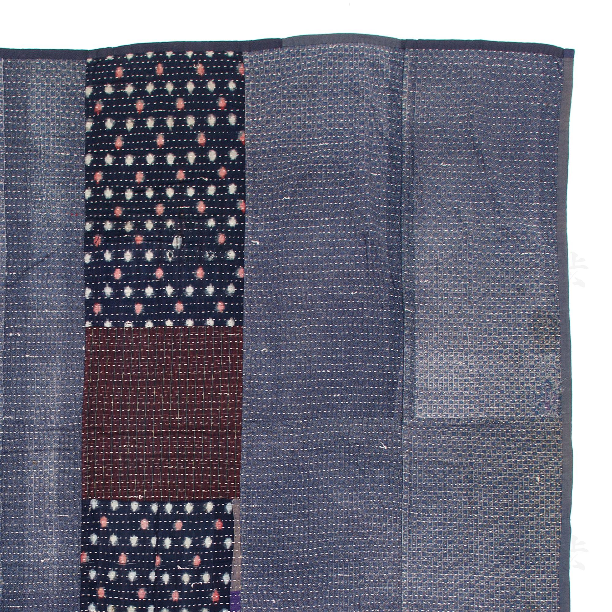 Sashiko Japanese Indigo Cotton Blanket - Image 3