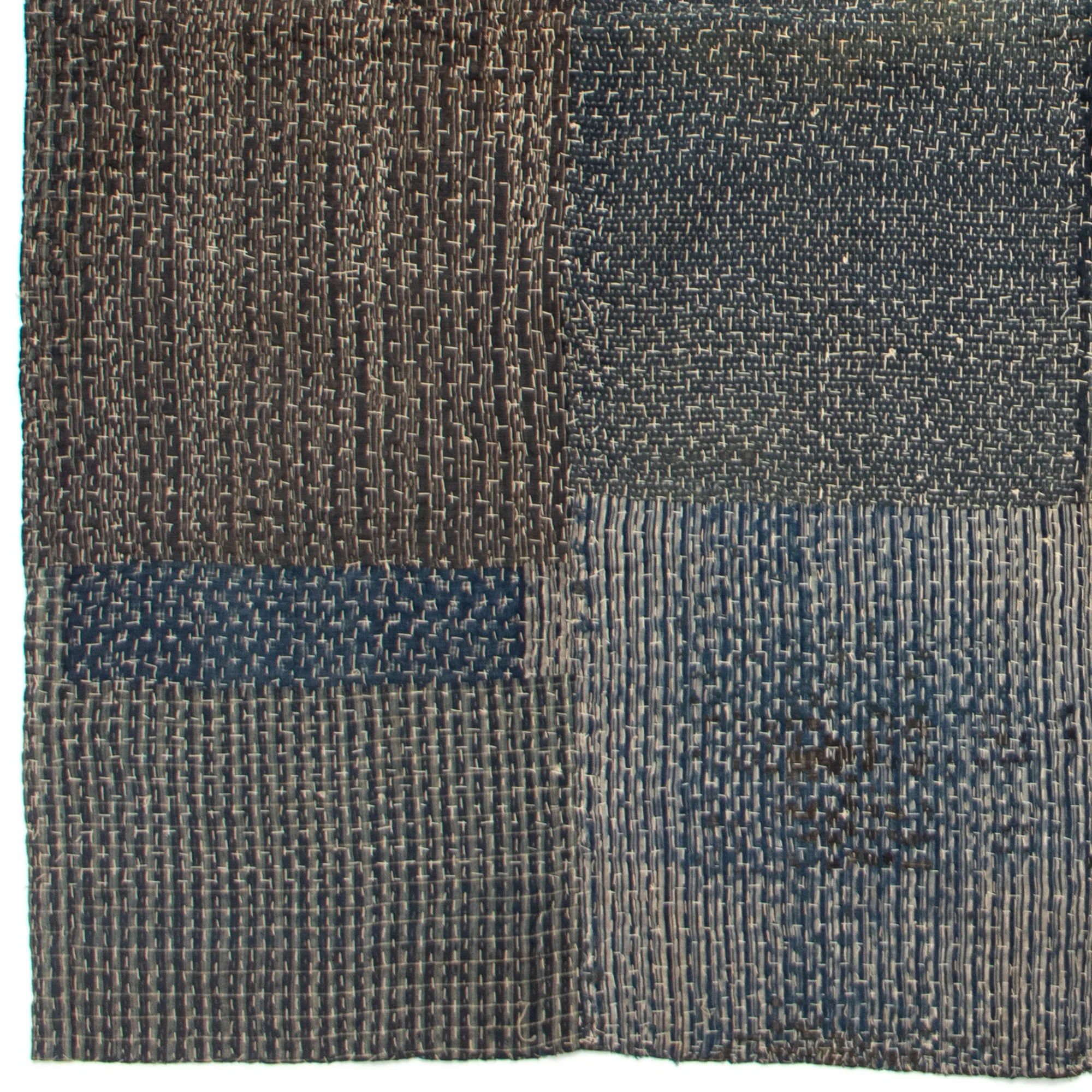 Sashiko Quilted Shima Japanese Indigo Cotton Blanket - Image 5