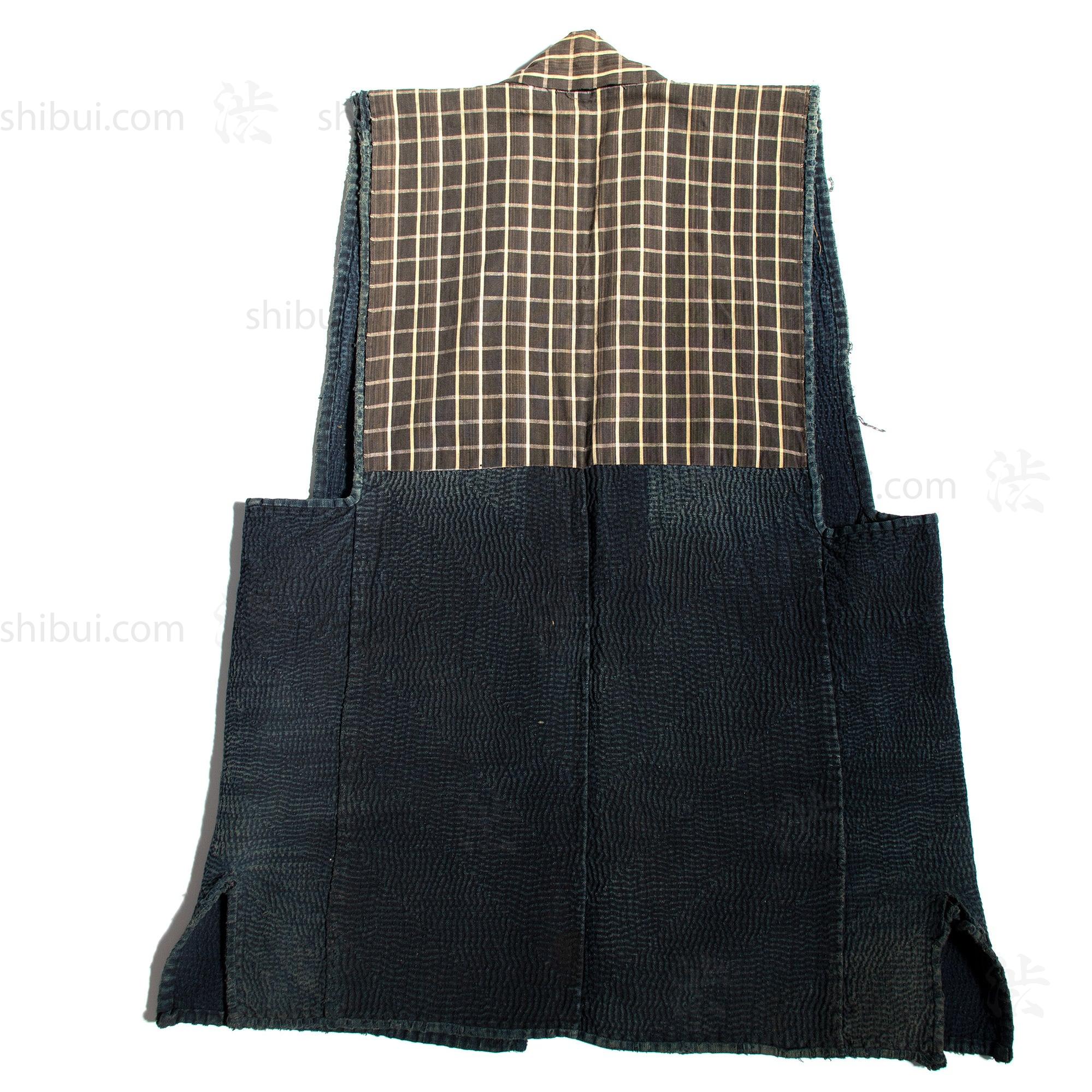 Sashiko Quilted Reinforced Indigo Cotton Workers Vest - Image 2