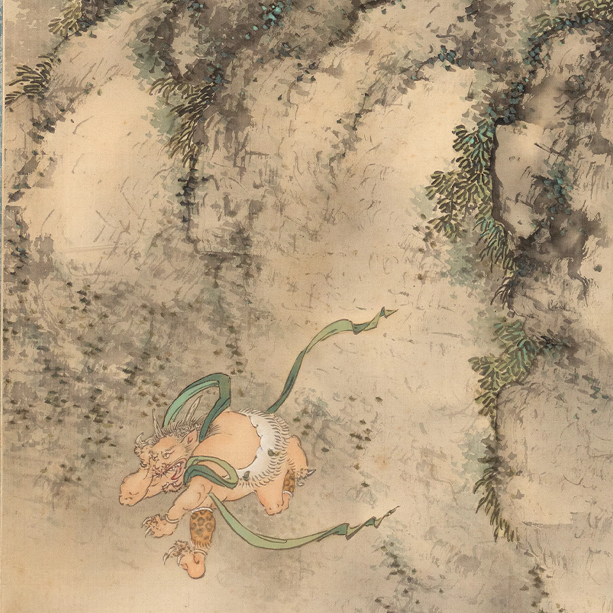 Shoki and Demon in the Mountain Scroll - Image 4