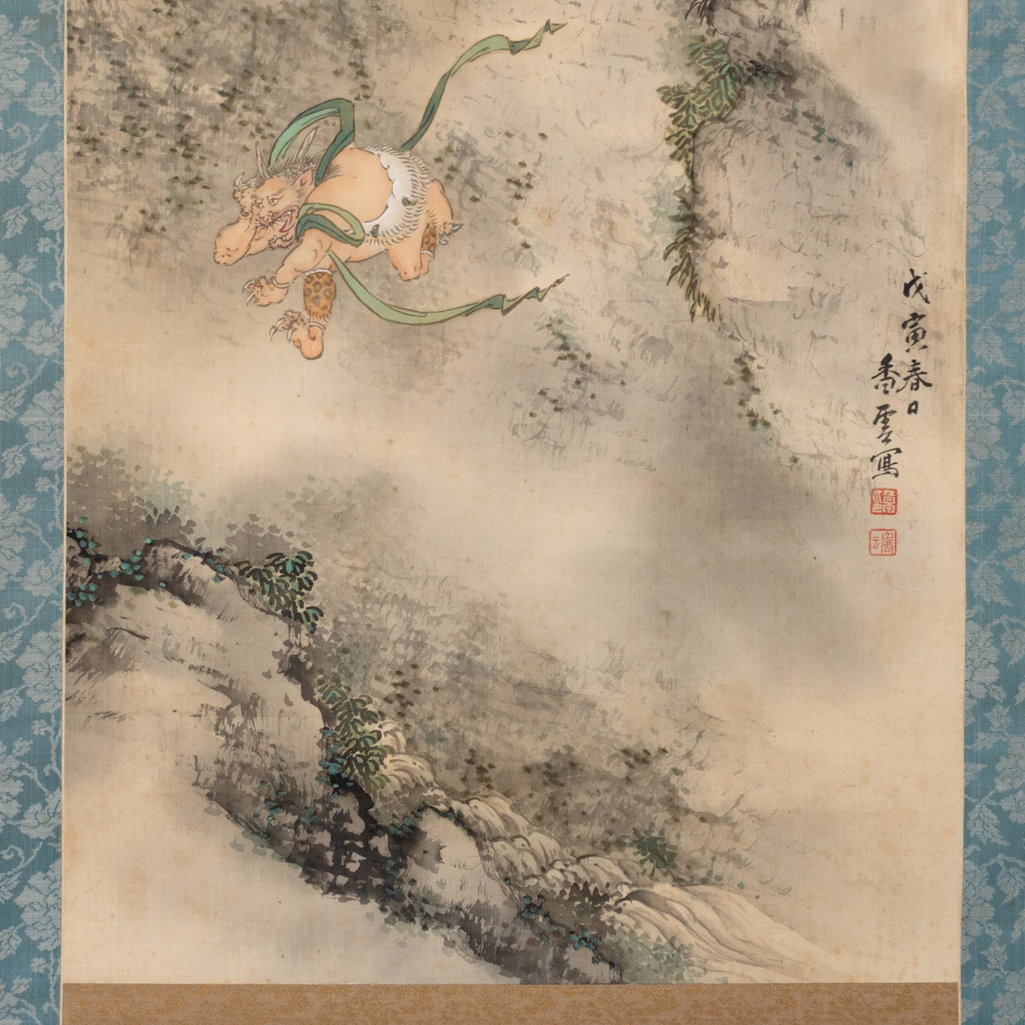Shoki and Demon in the Mountain Scroll - Image 5