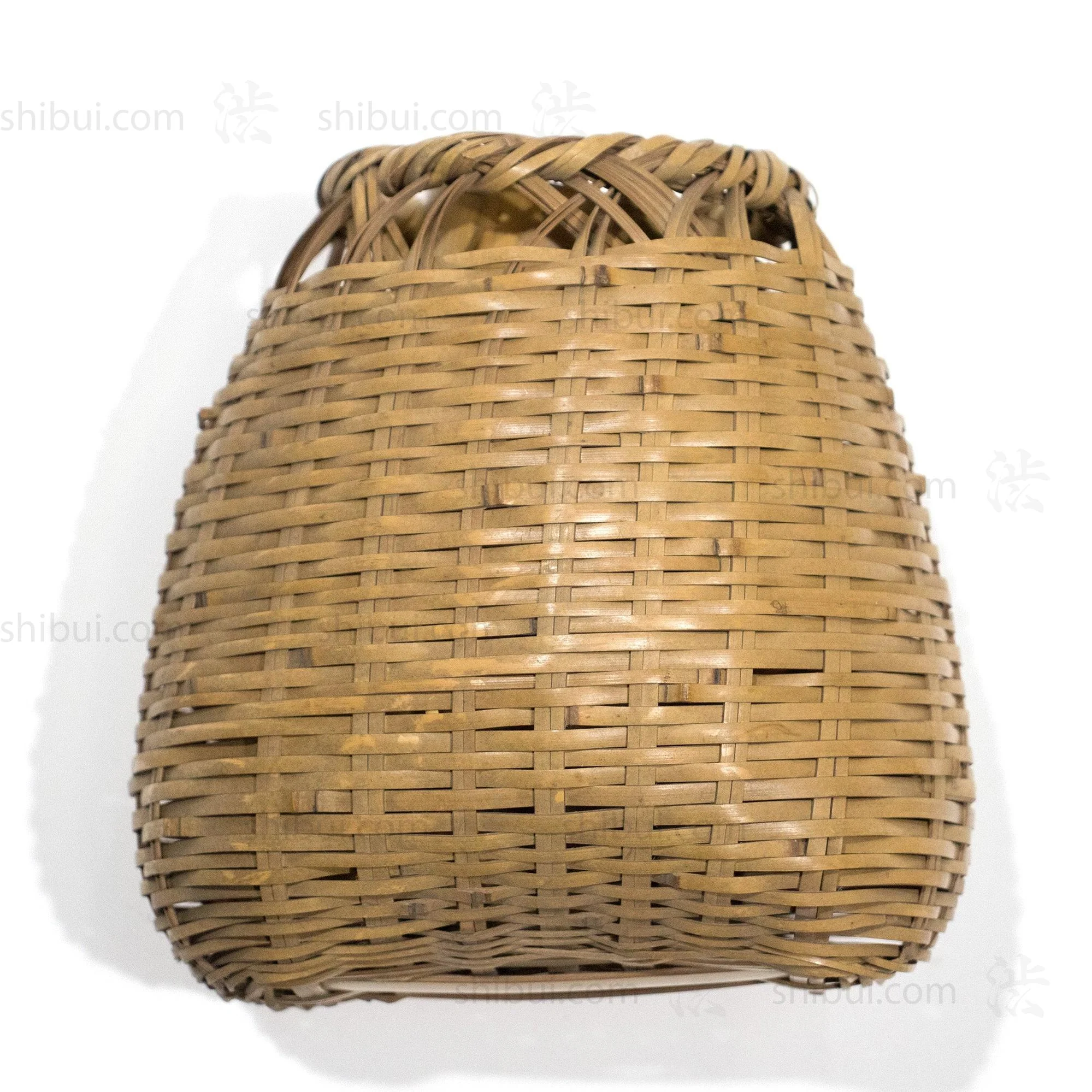 Signed Blond Bamboo Wall Ikebana Basket - Image 3