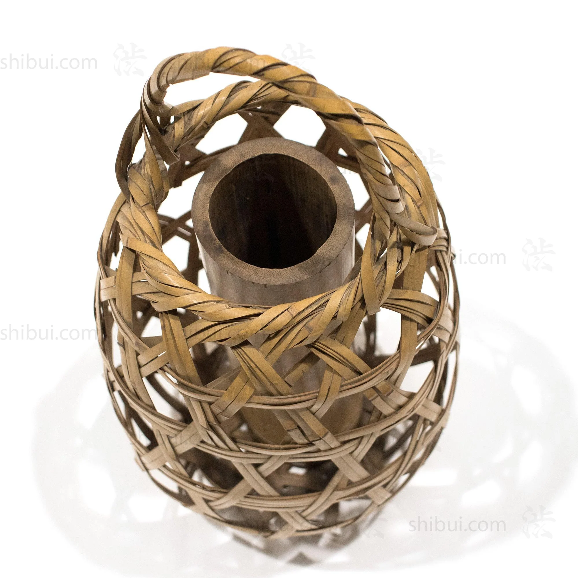 Signed Japanese Ikebana Flower Bamoo Basket - Image 3