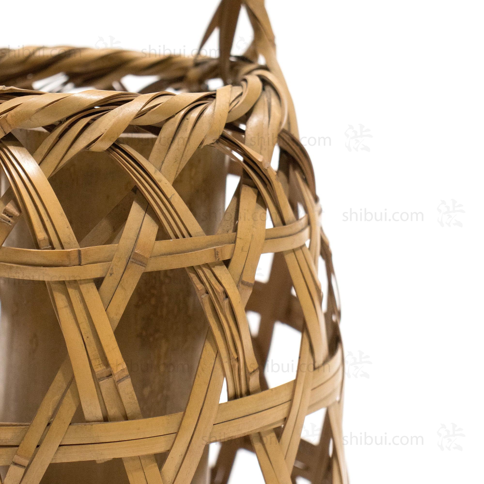 Signed Japanese Ikebana Flower Bamoo Basket - Image 7
