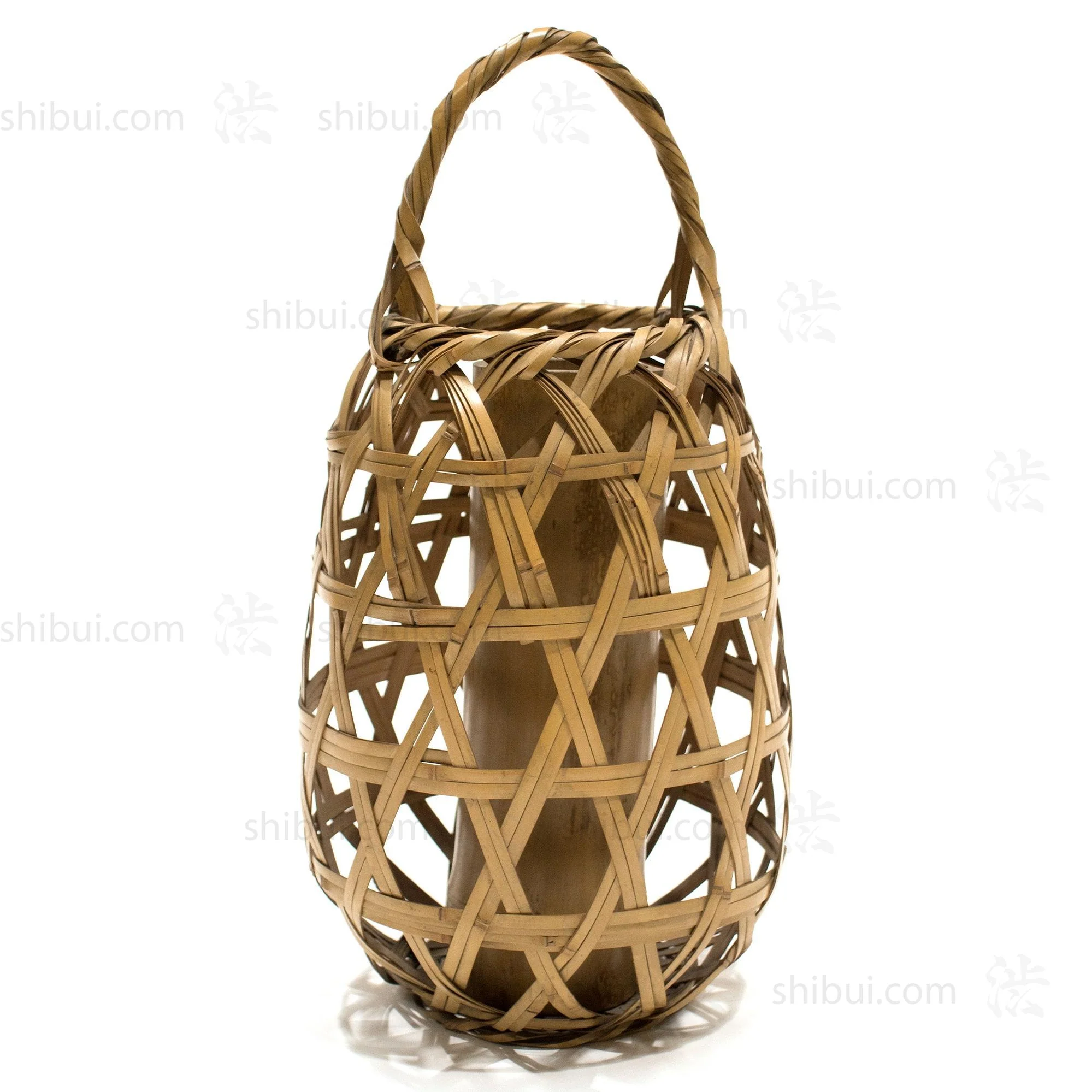 Signed Japanese Ikebana Flower Bamoo Basket - Image 8