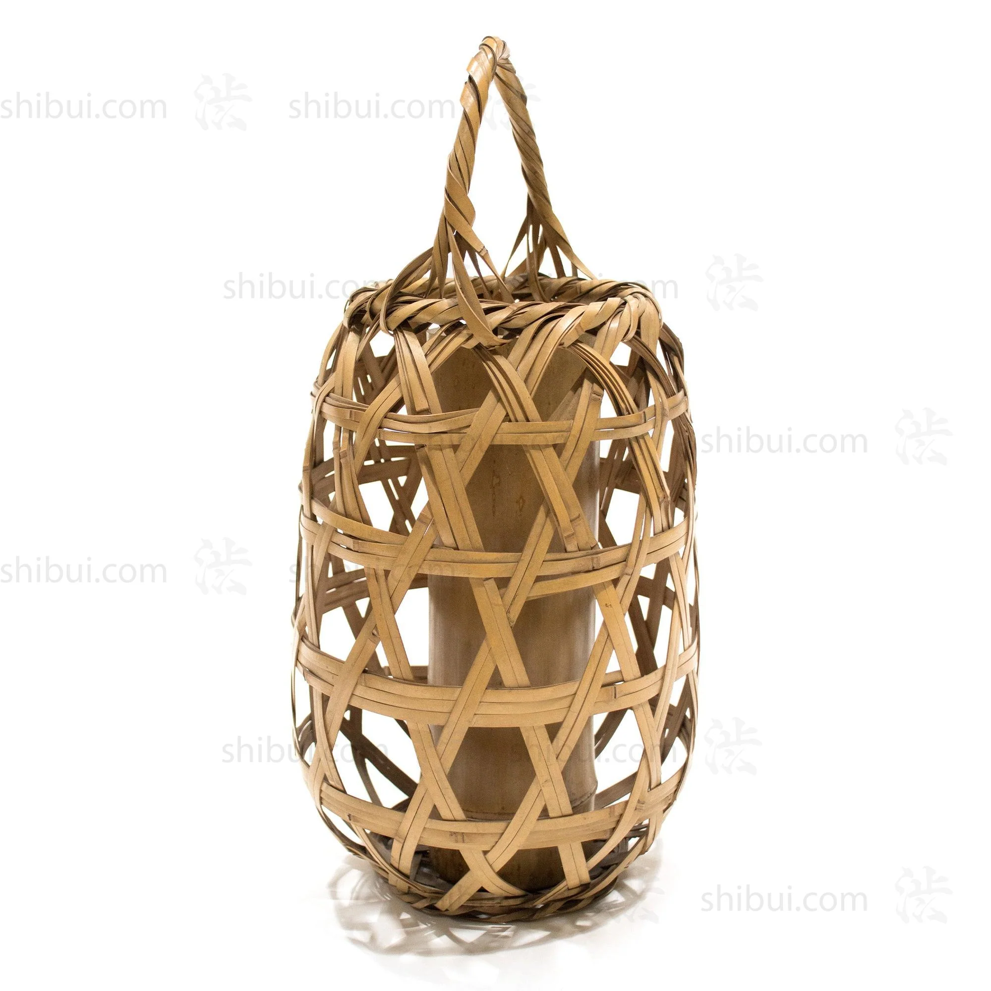 Signed Japanese Ikebana Flower Bamoo Basket - Image 9