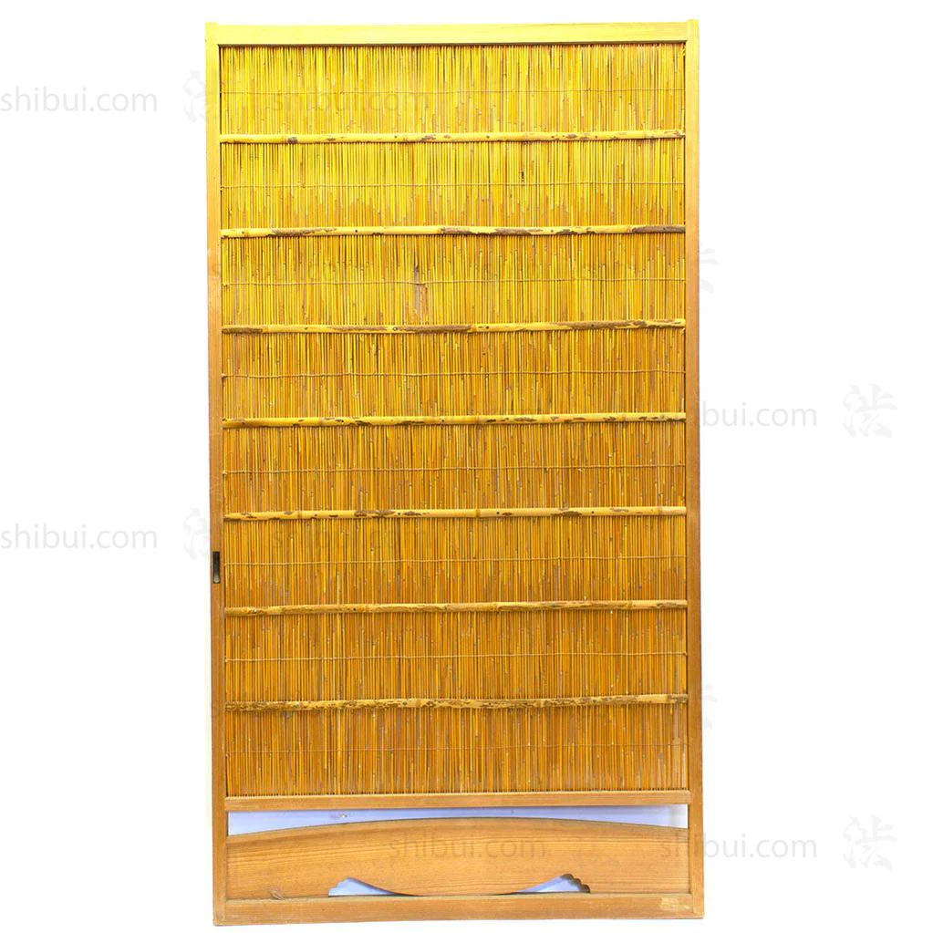 Single Sugi Yoshido Door | Japanese Cedar and Bamboo Wooden Doors for Summer