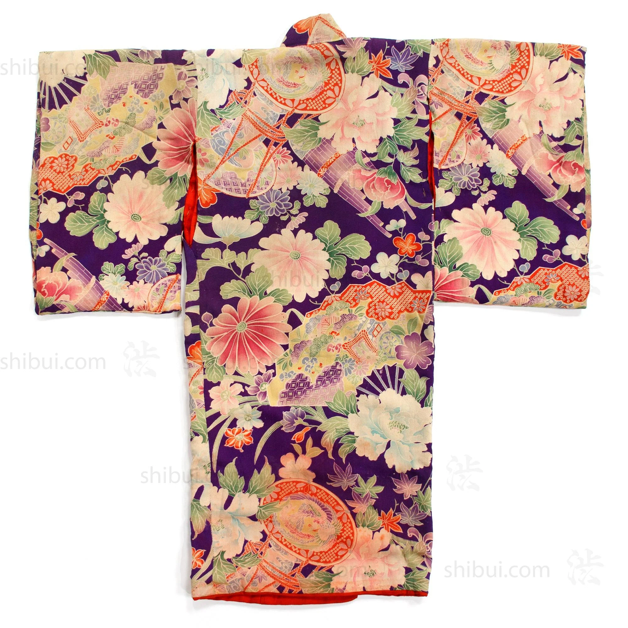Small Taisho Era Girls Kimono - Image 7