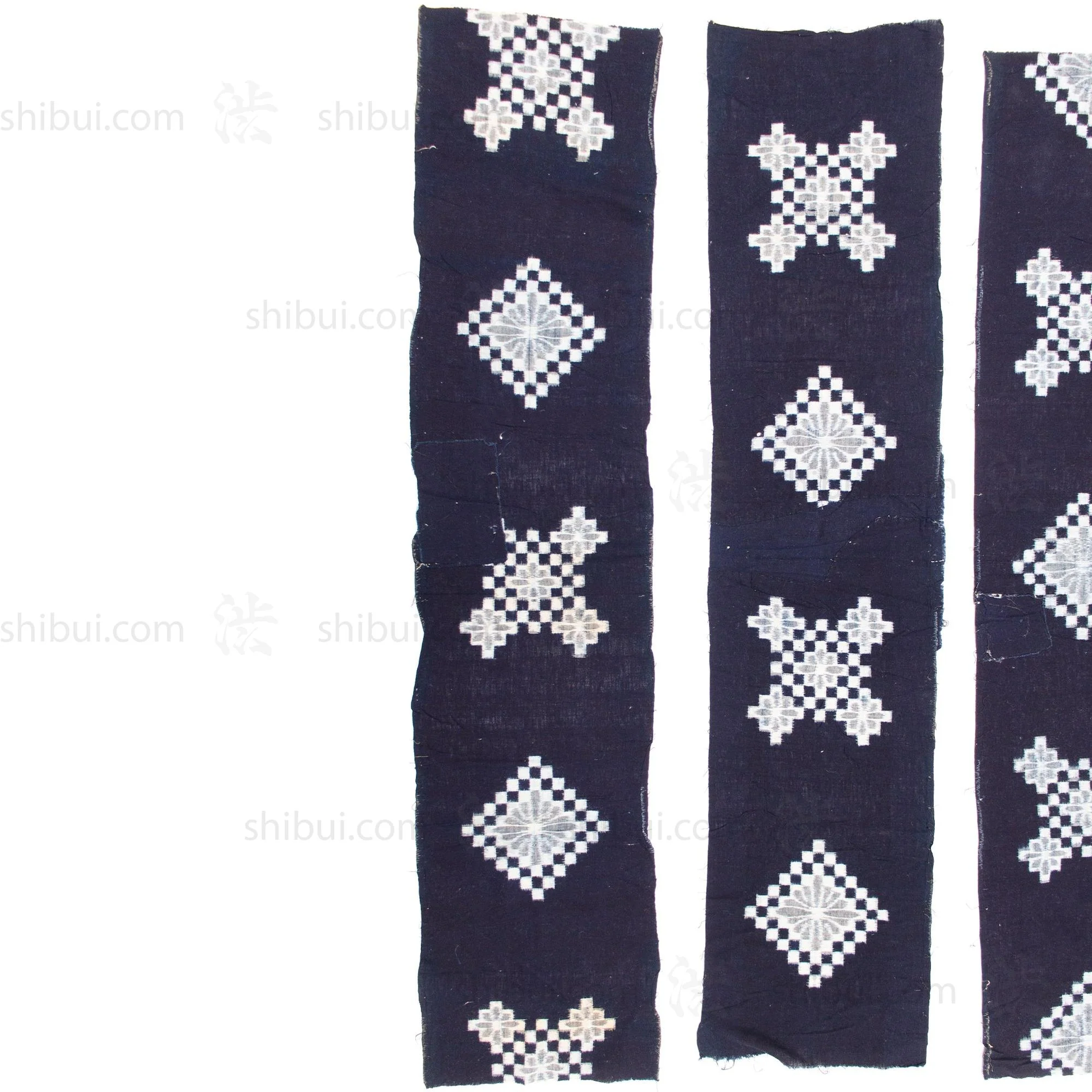 Snowflake Kasuri Textile Fragments | Japanese Indigo Cotton - Image 3