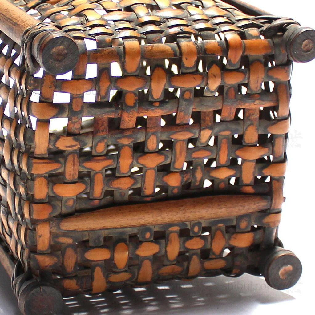 Square Vase Form Hanakago Japanese Bamboo Ikebana Flower Basket - Image 5