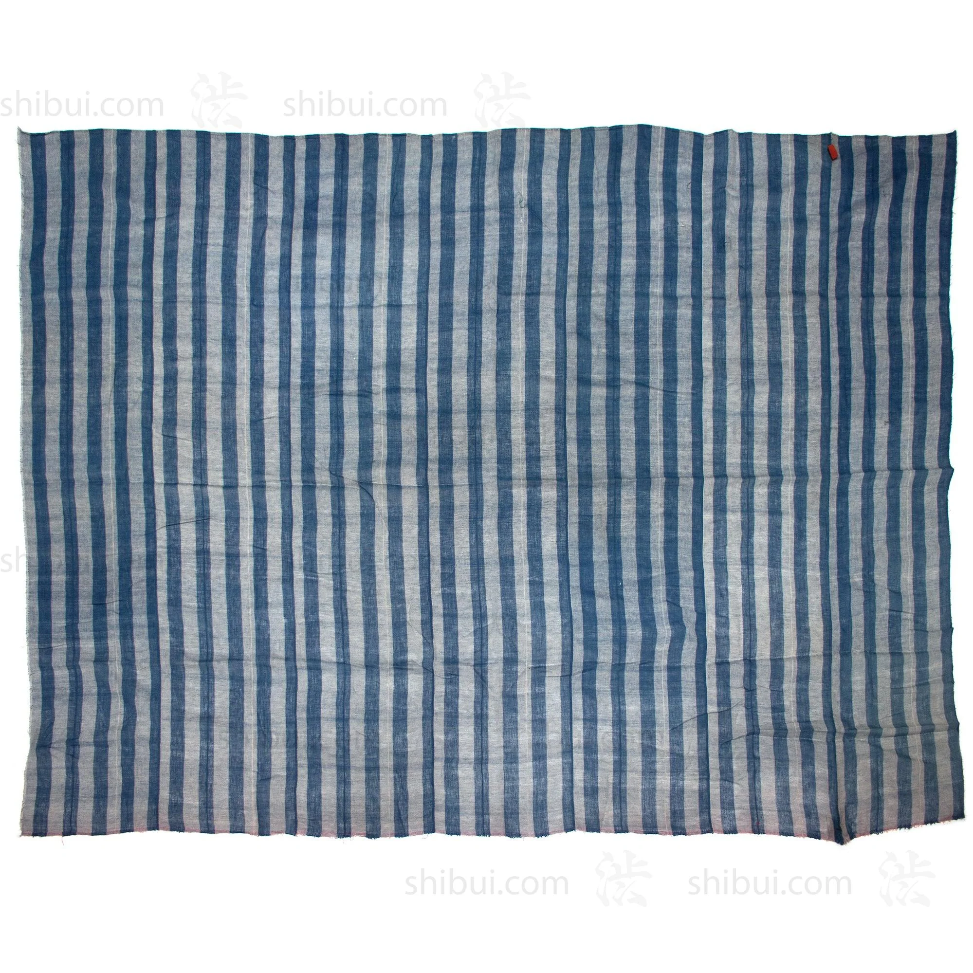 Large Striped Indigo Kaya | Vintage Japanese Mosquito Net Pannel - Image 2