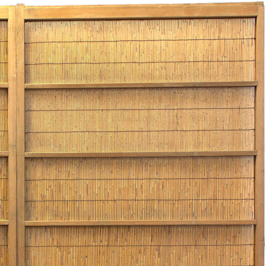 Pair of Sugi Yoshido Doors | Japanese Cedar and Bamboo Wooden Doors for Summer - Image 11
