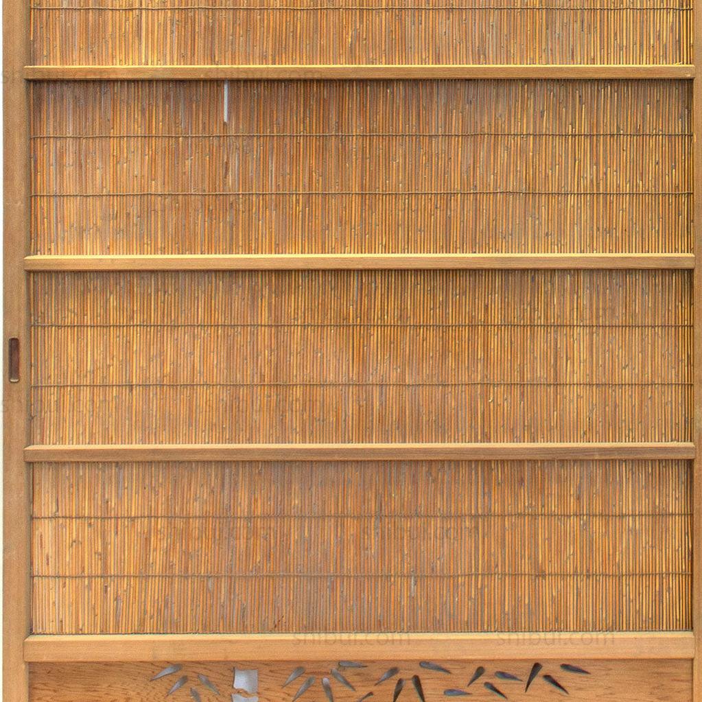 Pair of Sugi Yoshido Doors | Japanese Cedar and Bamboo Wooden Doors for Summer - Image 13