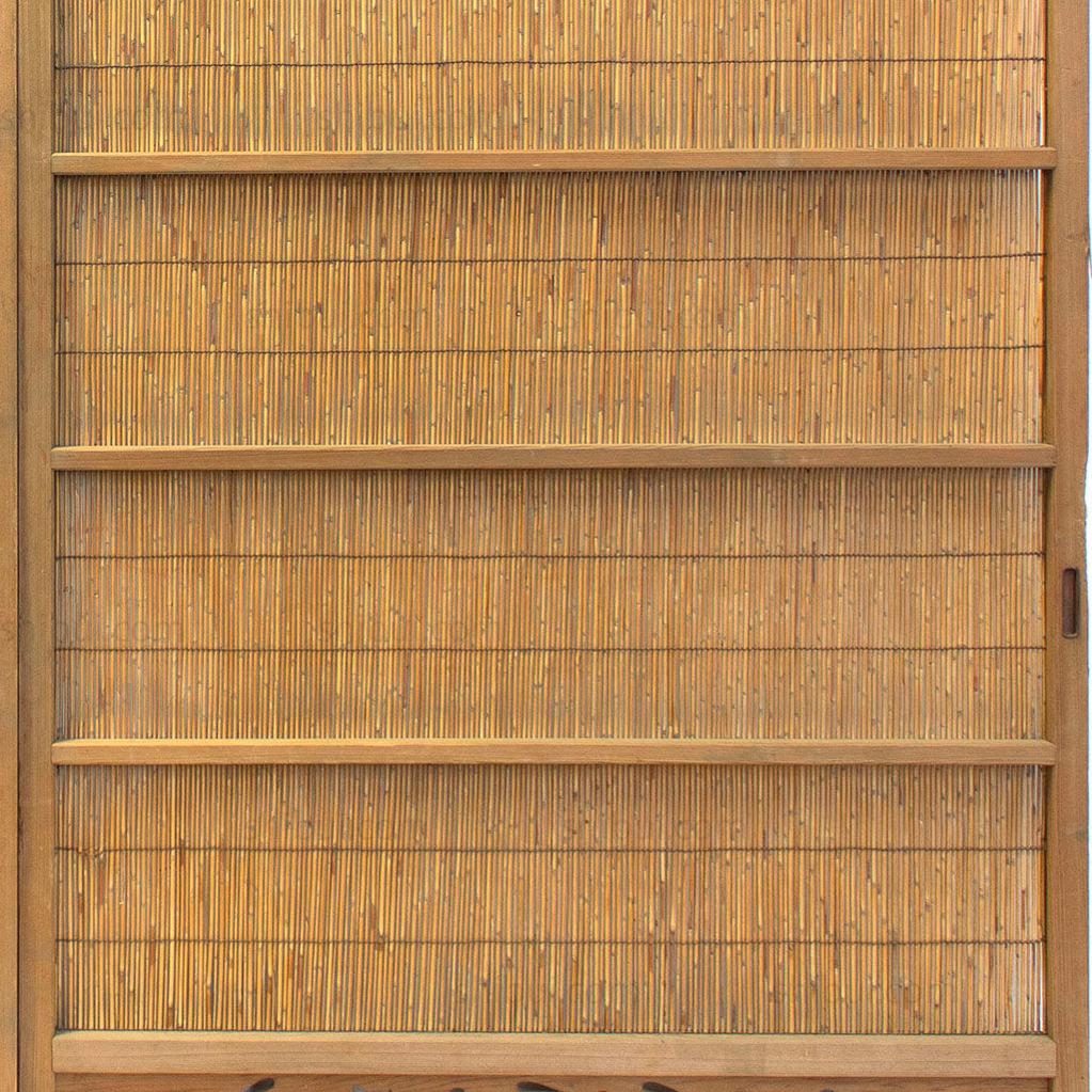 Pair of Sugi Yoshido Doors | Japanese Cedar and Bamboo Wooden Doors for Summer - Image 14