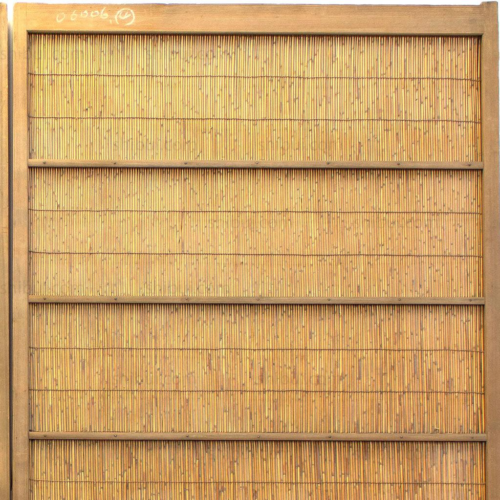 Pair of Sugi Yoshido Doors | Japanese Cedar and Bamboo Wooden Doors for Summer - Image 5