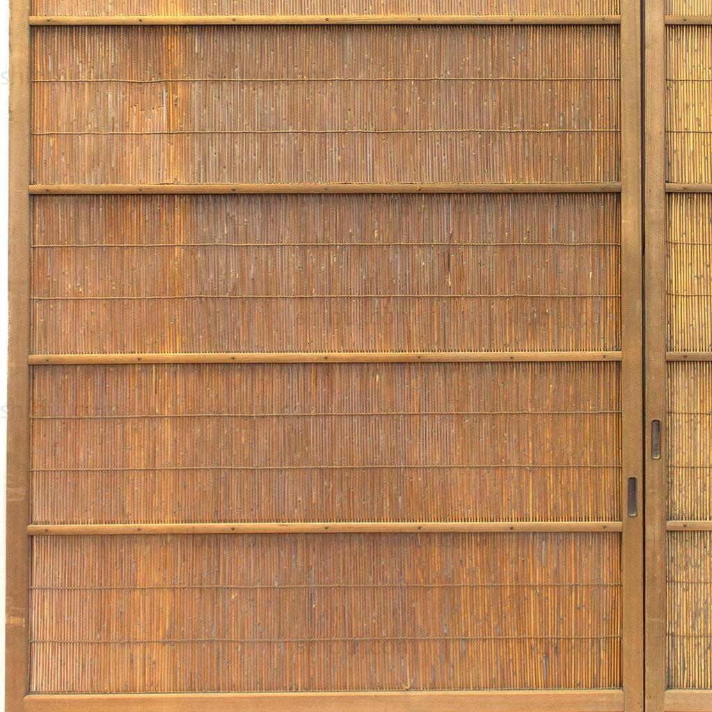 Pair of Sugi Yoshido Doors | Japanese Cedar and Bamboo Wooden Doors for Summer - Image 7