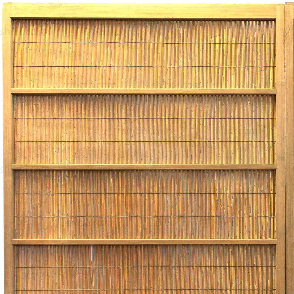 Pair of Sugi Yoshido Doors | Japanese Cedar and Bamboo Wooden Doors for Summer - Image 9