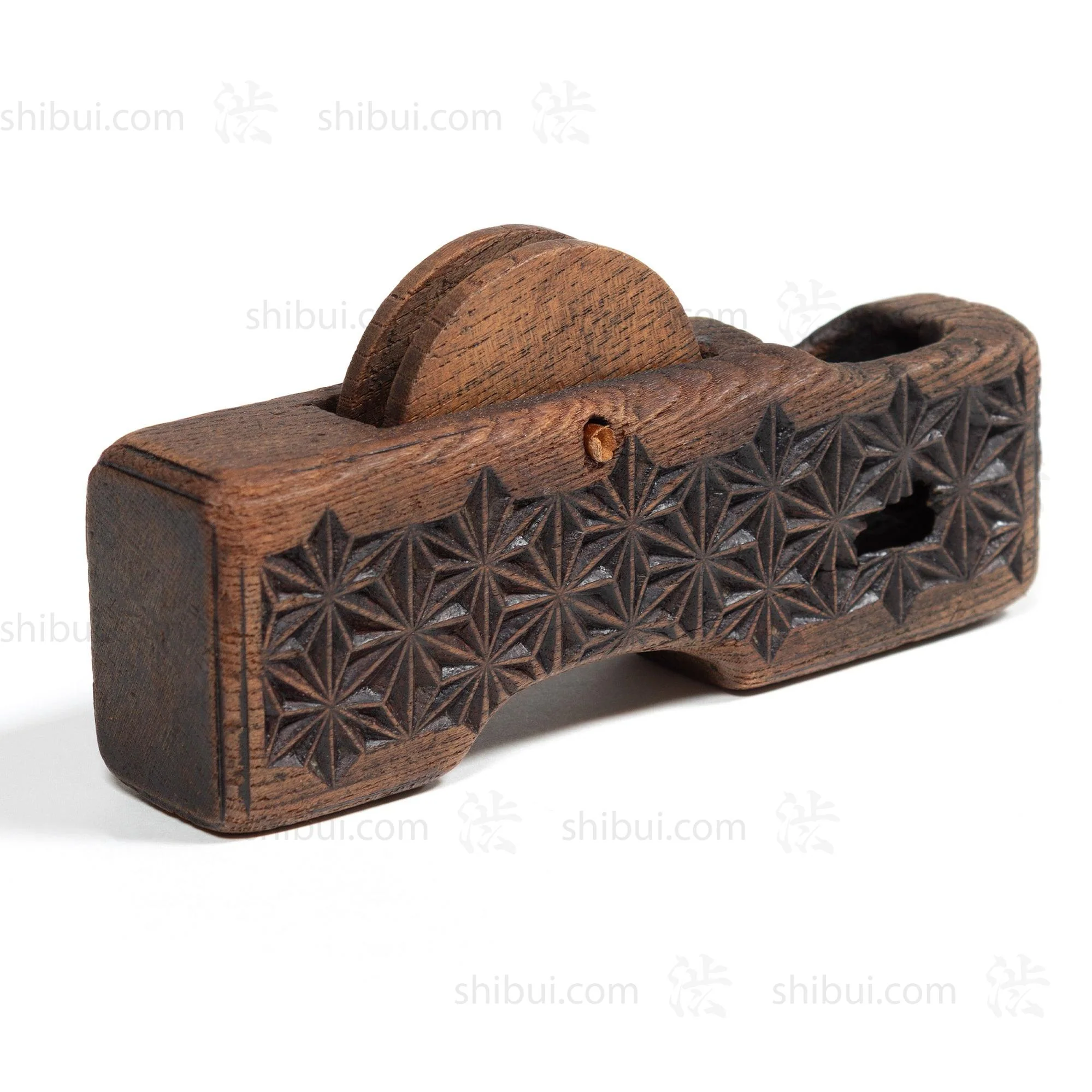 Sumitsubo  Carpenters Ink Line With Asanoha Carved Design - Image 2