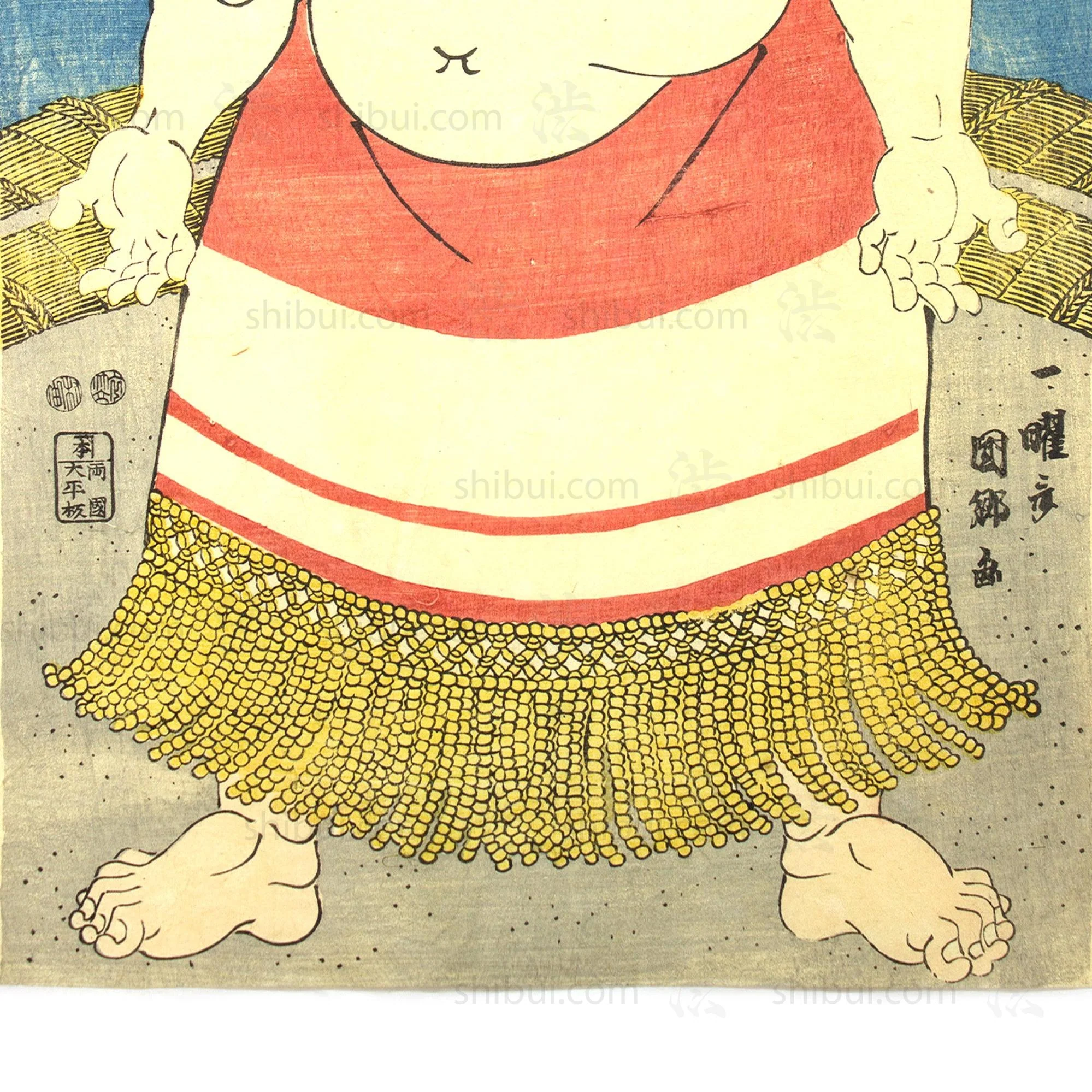 Sumo Wrestler Print | Antique Japanese Wood Block Print - Image 3