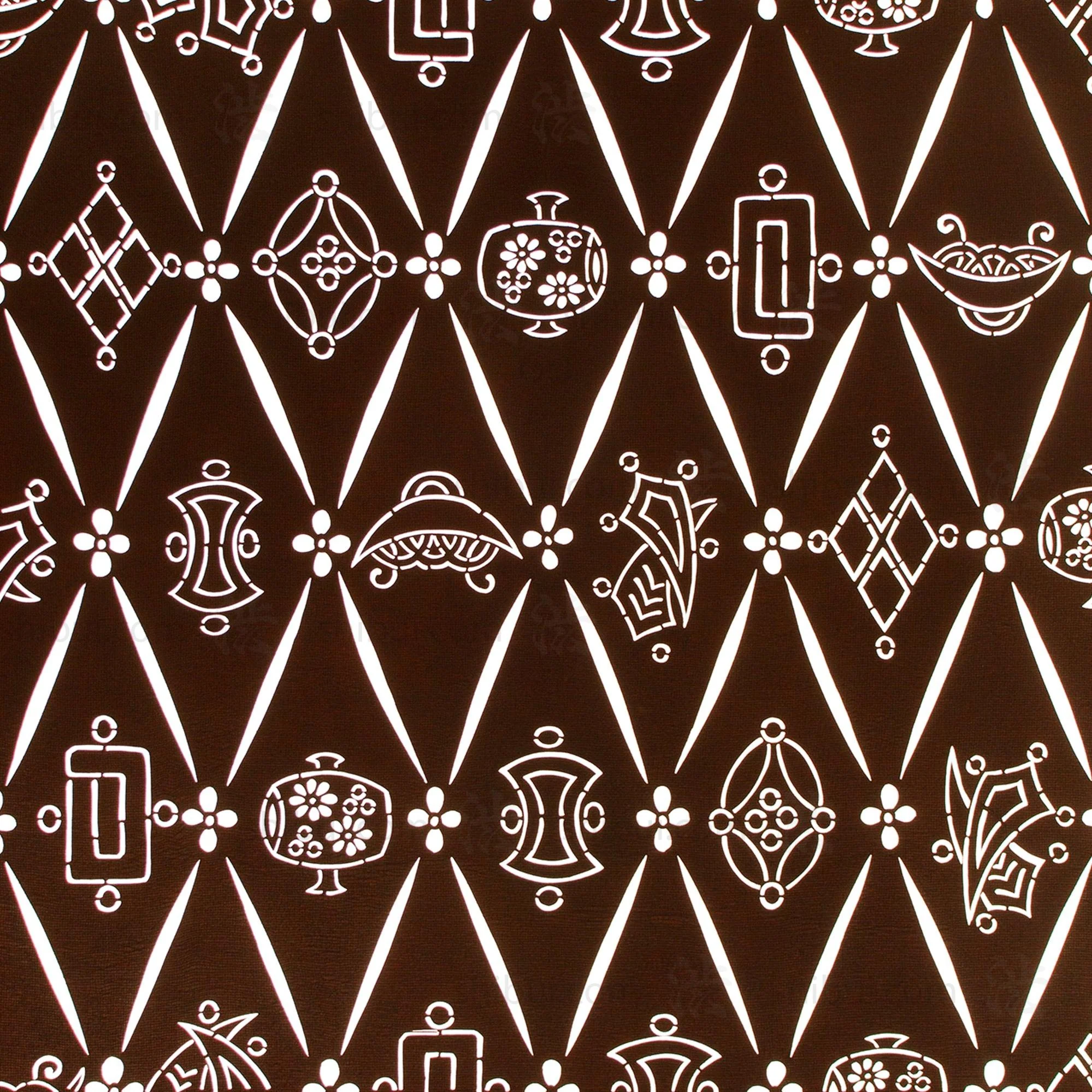 Lucky Symbol Motif Katagami | Japanese Lacquered Paper Stencil - Image 2