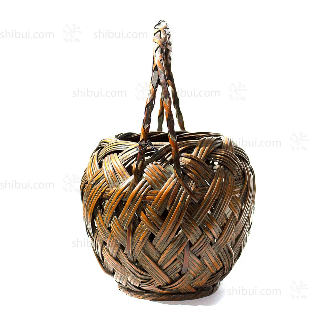 Taisho Era Japanese Antique Bamboo Ikebana Flower Basket - Image 4