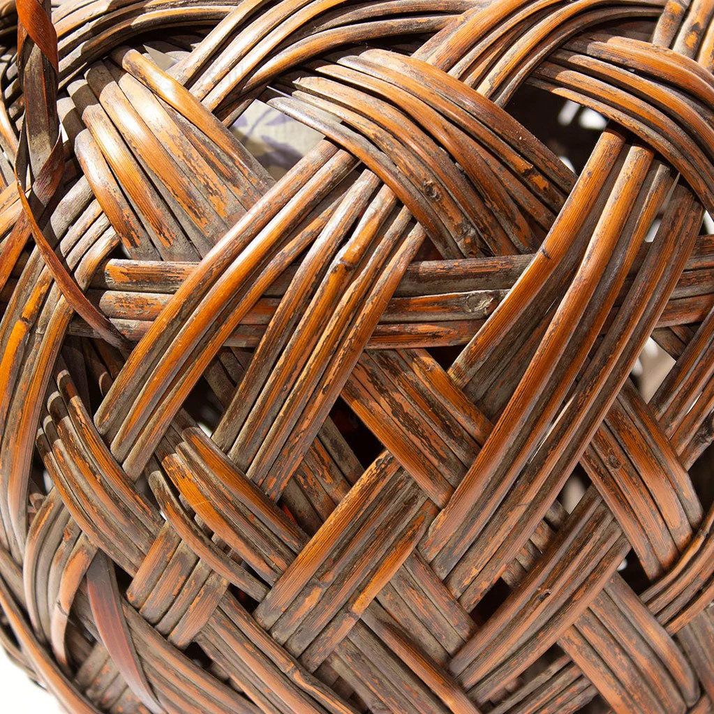 Taisho Era Japanese Antique Bamboo Ikebana Flower Basket - Image 5