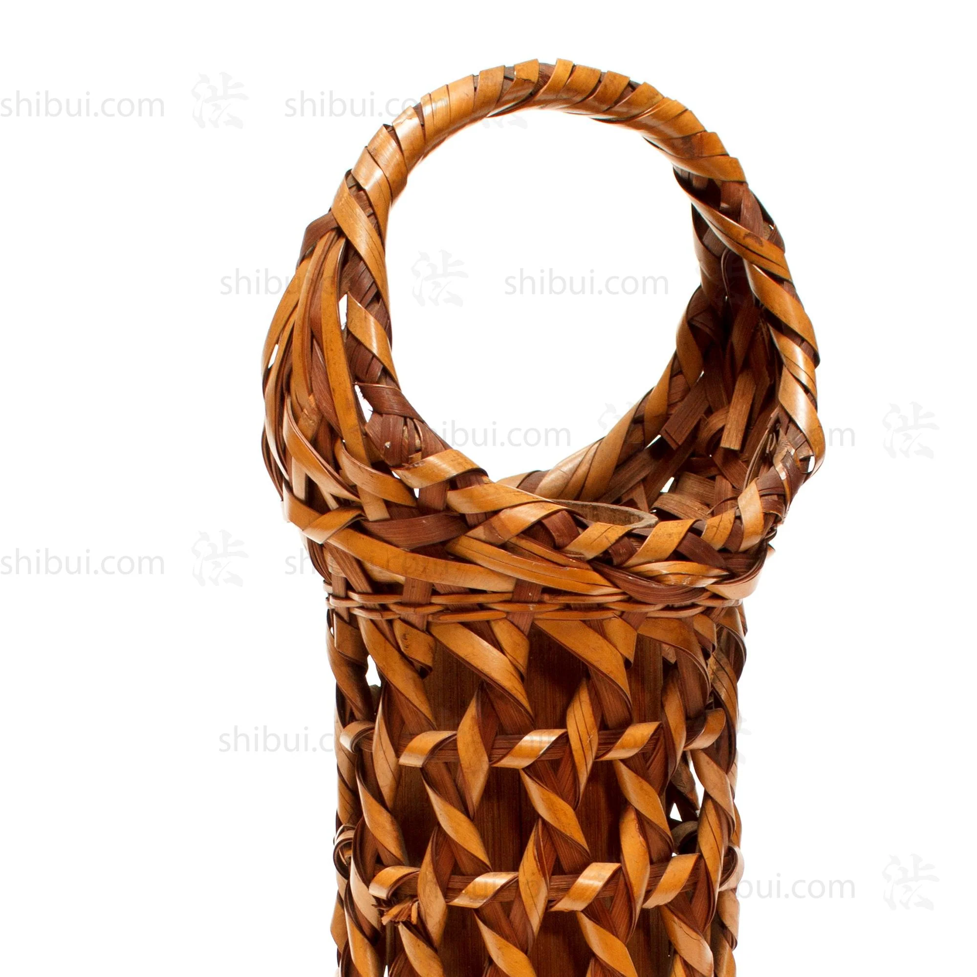 Tall Hanakago Japanese Twisted Weave Bamboo Ikebana Flower Basket - Image 5