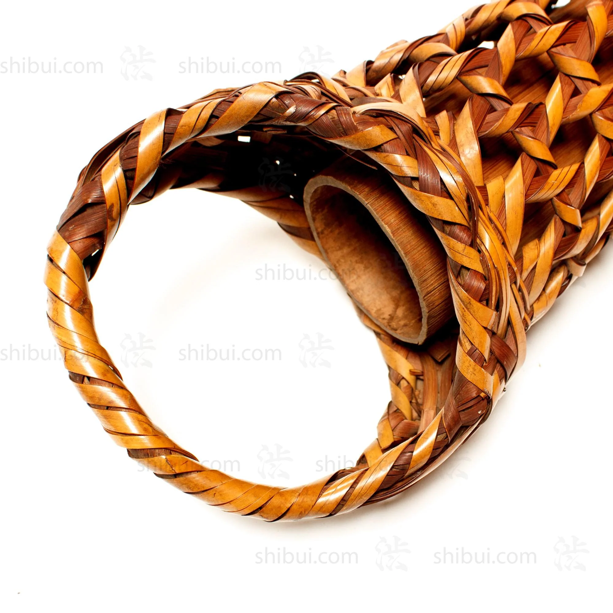 Tall Hanakago Japanese Twisted Weave Bamboo Ikebana Flower Basket - Image 7