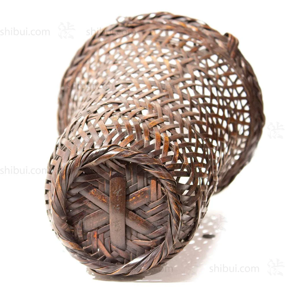 Tall Japanese Antique Bamboo Ikebana Flower Basket - Image 6