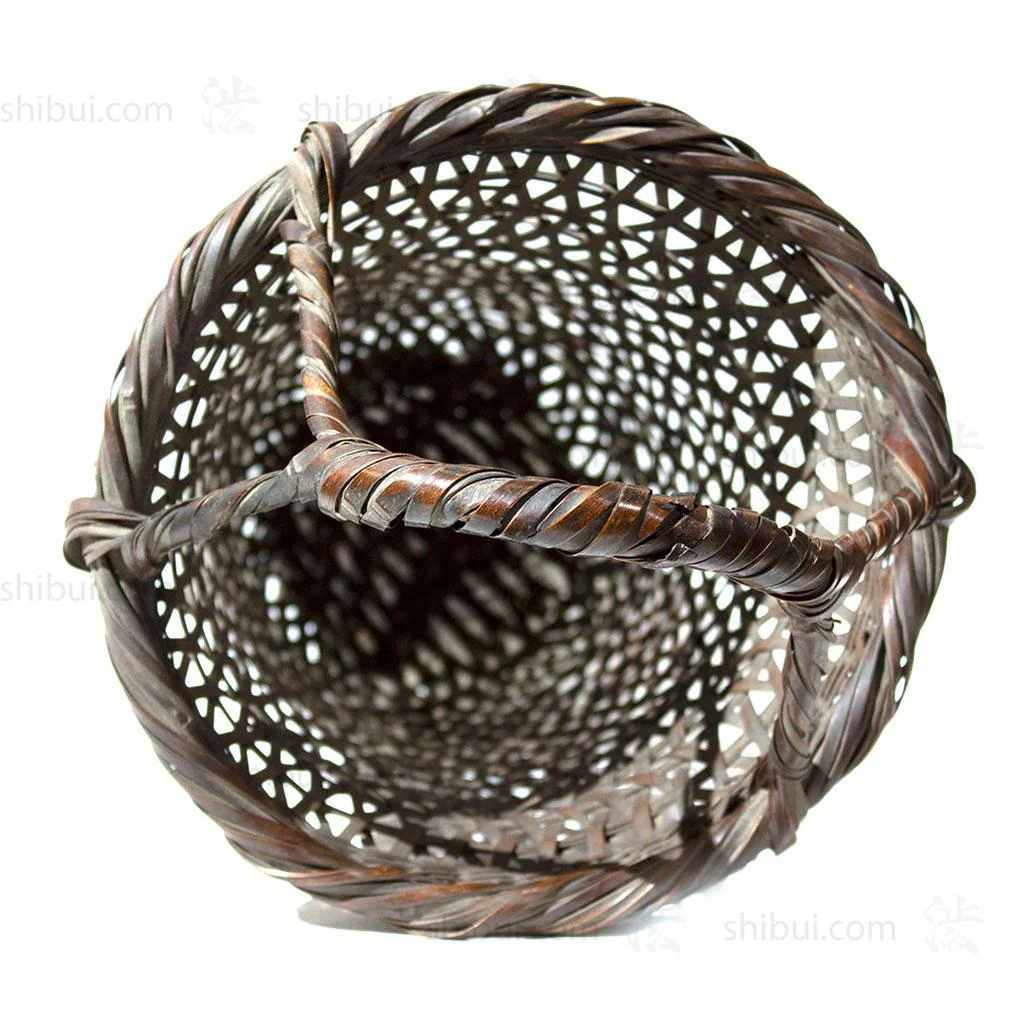 Tall Japanese Antique Bamboo Ikebana Flower Basket - Image 8