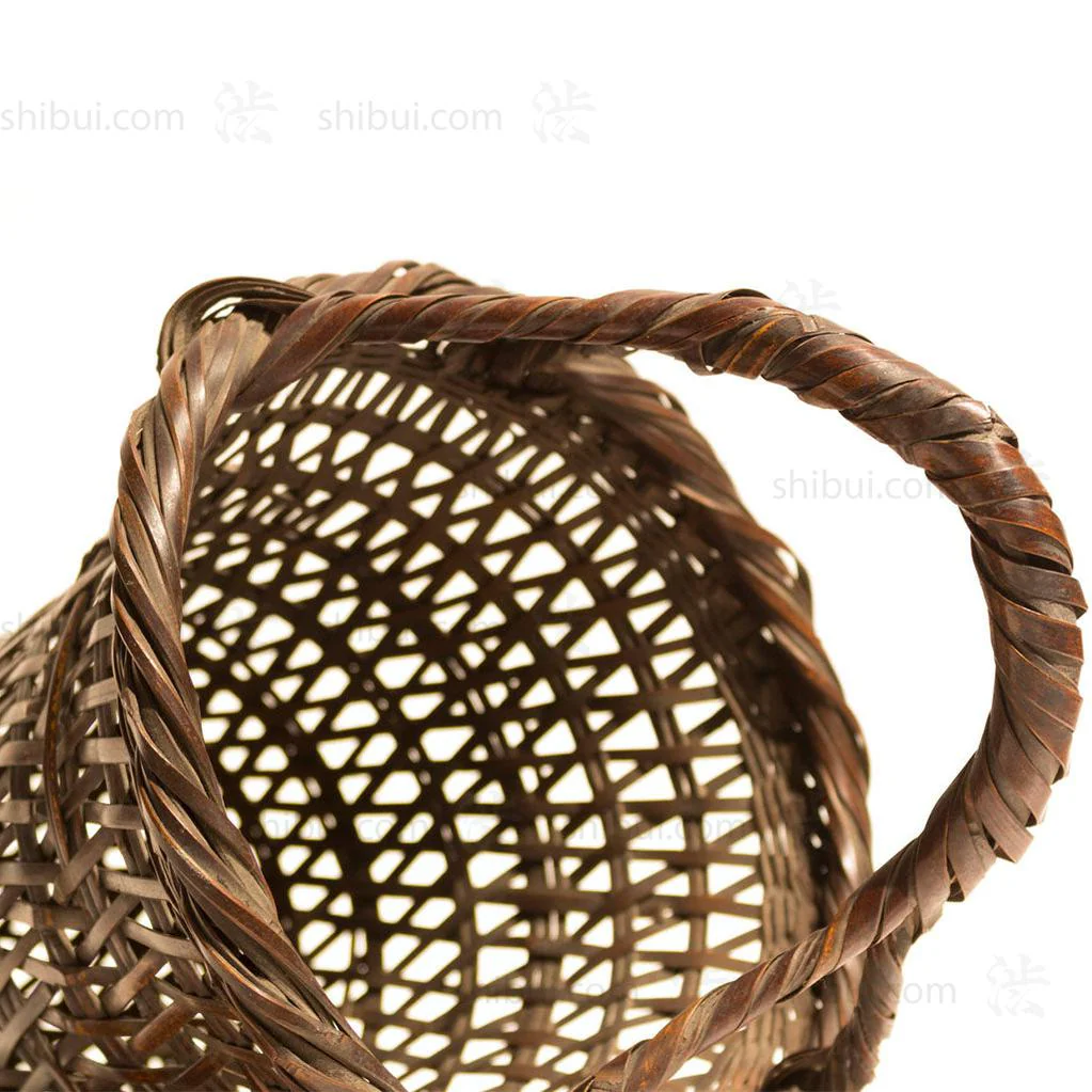Tall Japanese Antique Bamboo Ikebana Flower Basket - Image 9