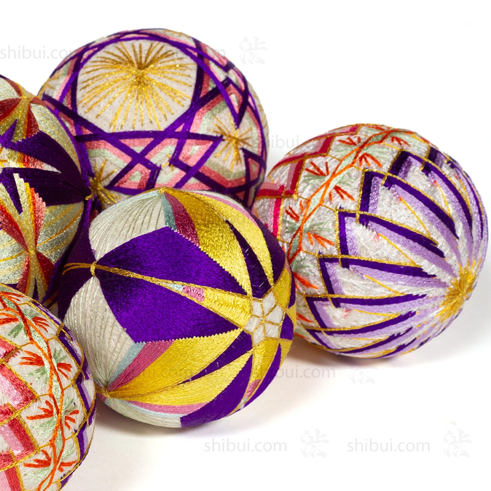 Temari Ball Set of 6 - Traditional Folk Art Toy - Image 3
