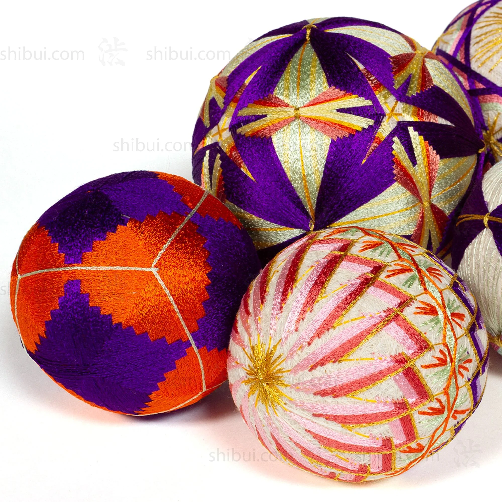 Temari Ball Set of 6 - Traditional Folk Art Toy - Image 4