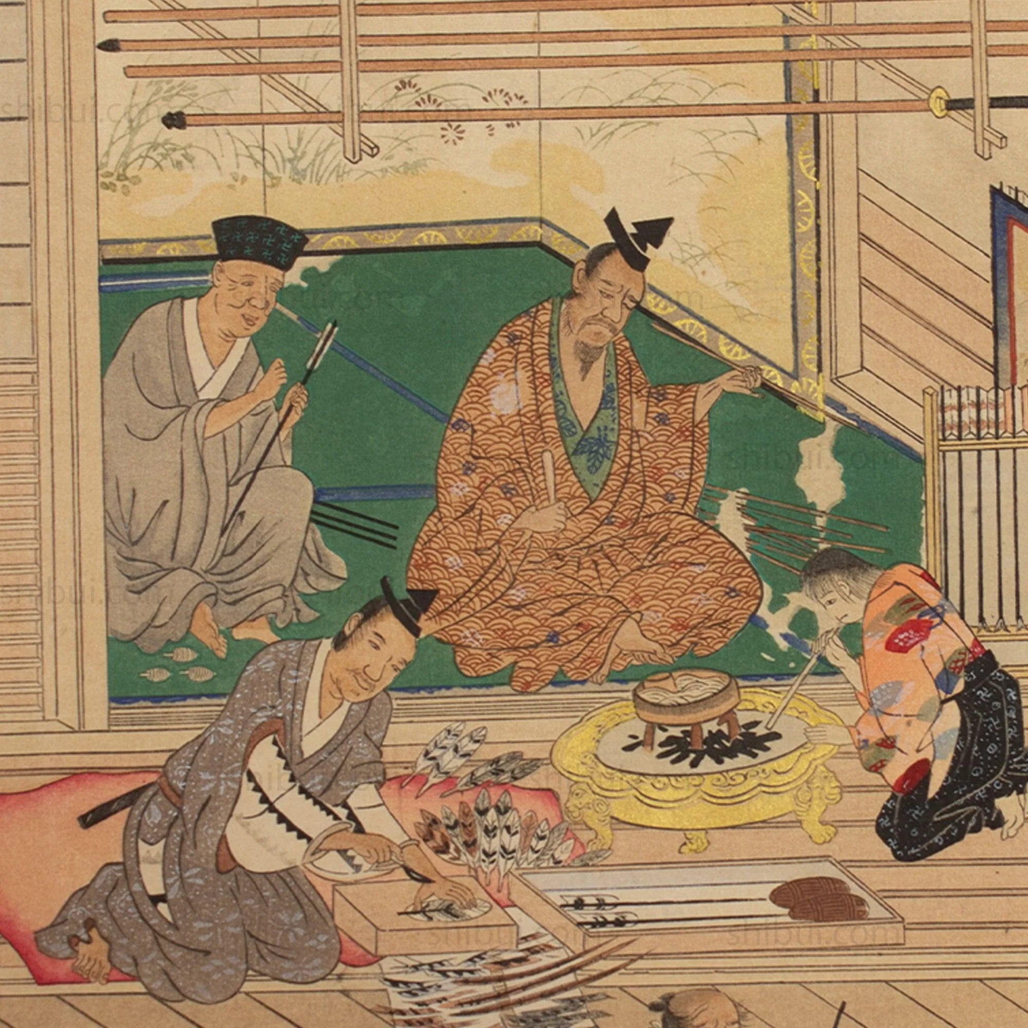 The Craftsmen's Life - Fletchers | Antique Japanese Wood Block Print - Image 2