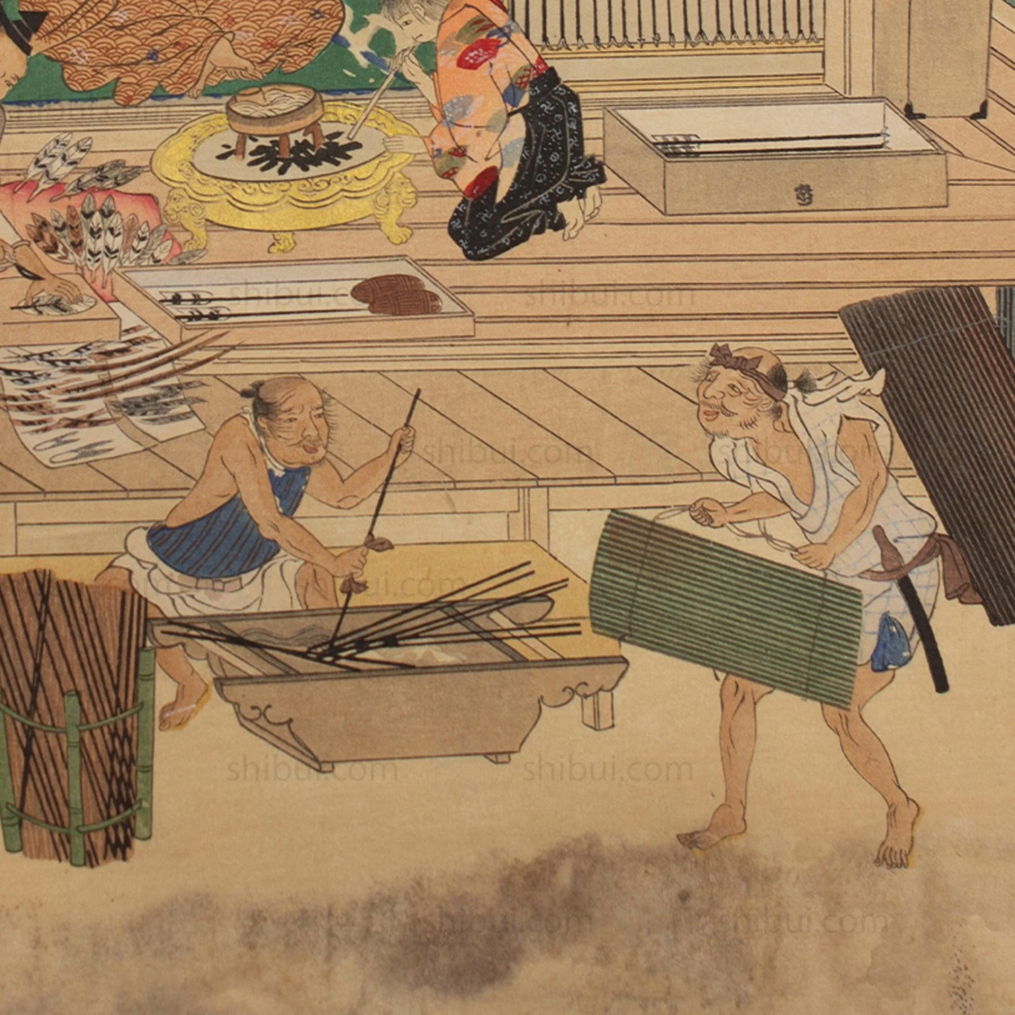 The Craftsmen's Life - Fletchers | Antique Japanese Wood Block Print - Image 4