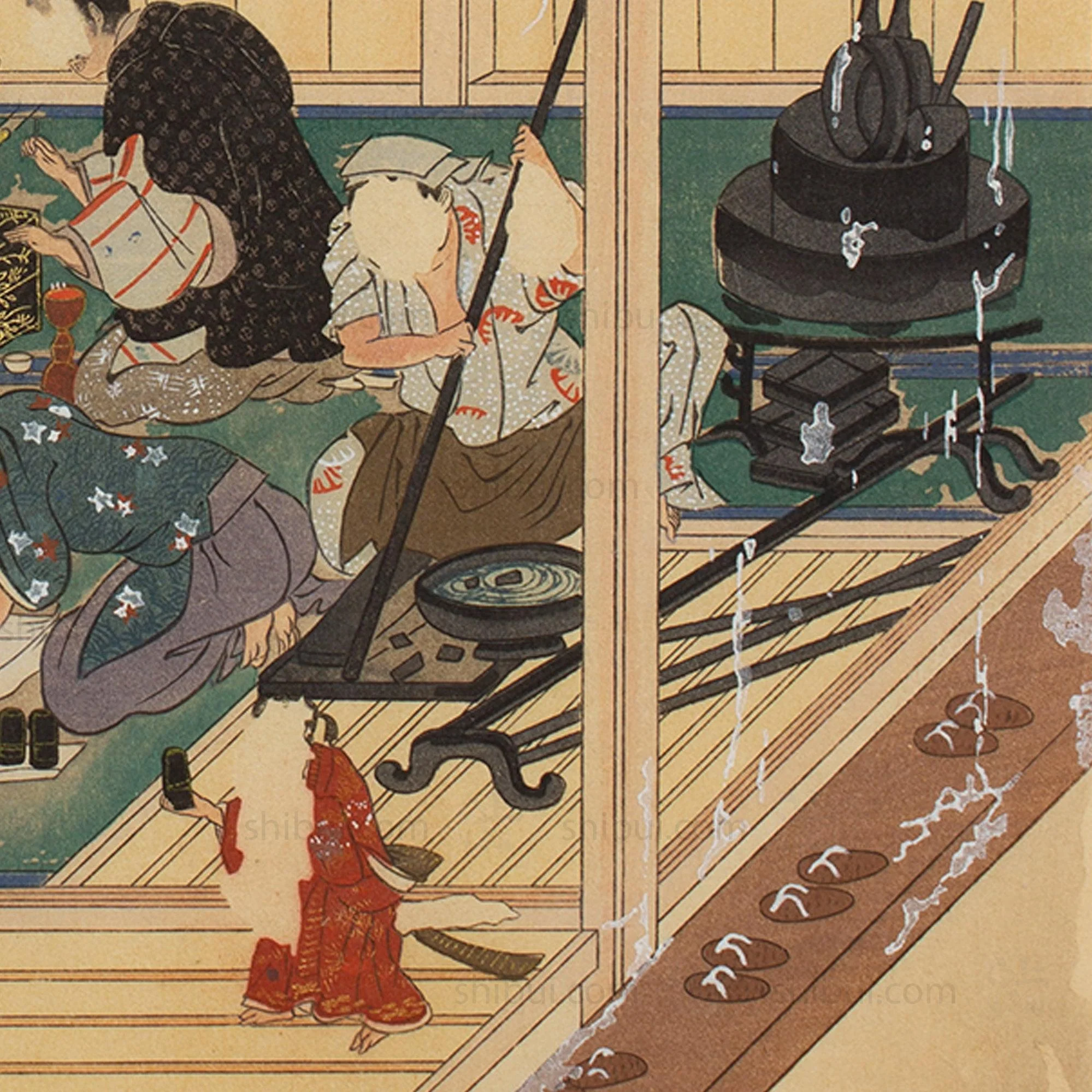 The Craftsmen's Life - Lacquerware Maker | Antique Japanese Wood Block Print - Image 2