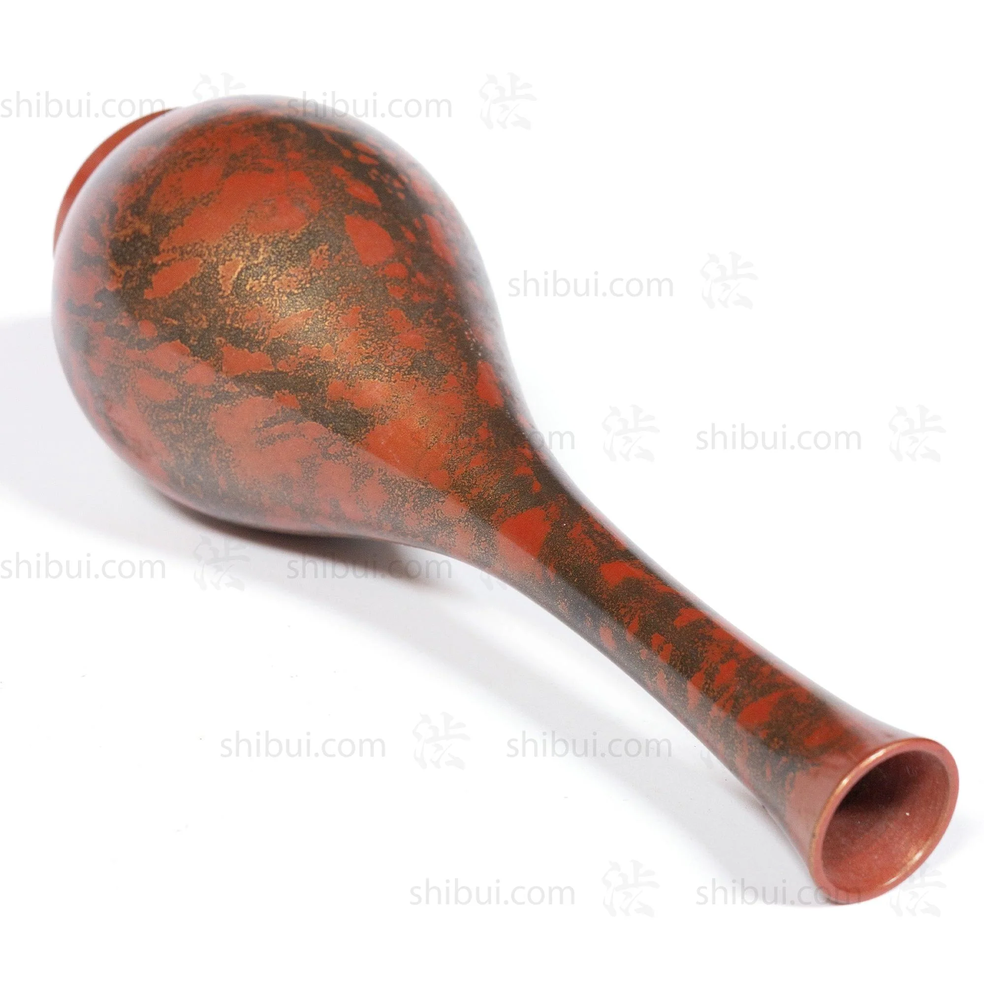 Thin Vintage Bronze Vase with Red Patina - Image 3