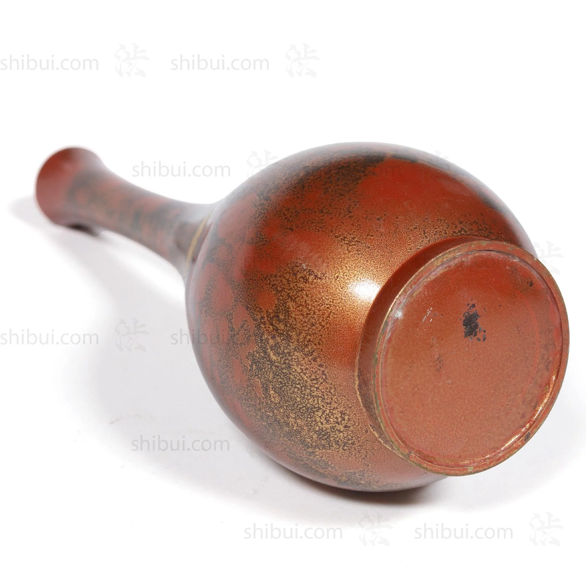 Thin Vintage Bronze Vase with Red Patina - Image 4