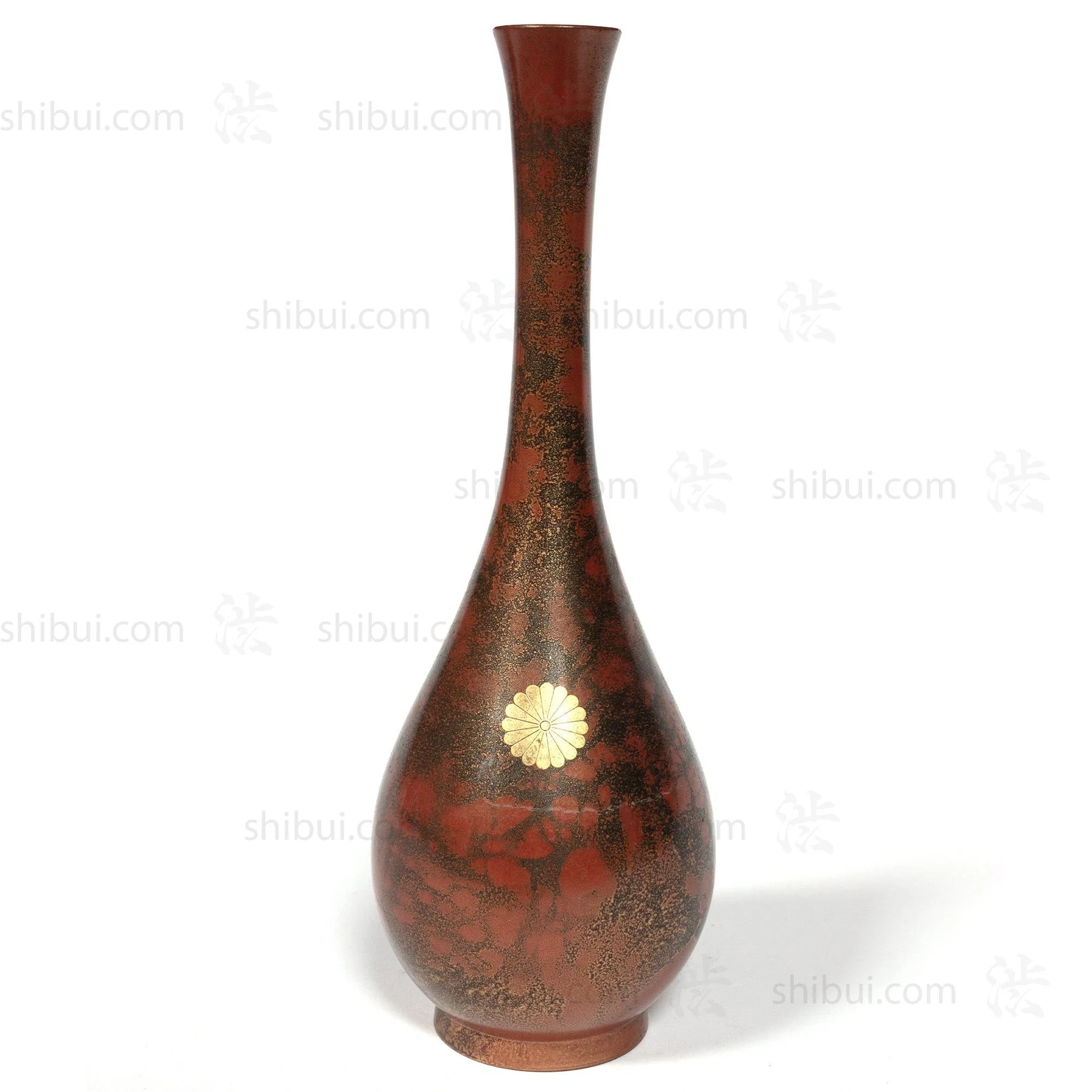 Thin Vintage Bronze Vase with Red Patina - Image 5