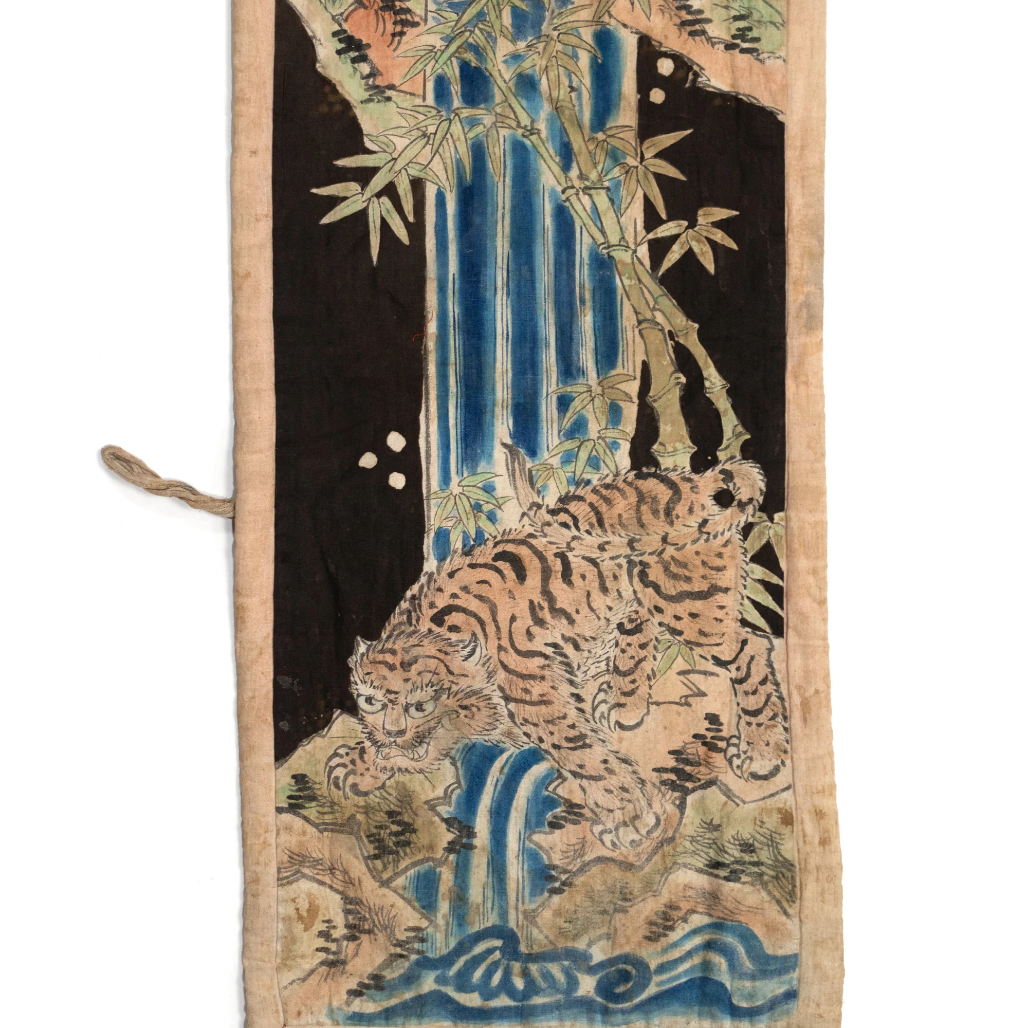 Tiger and Waterfall Umagake - Horse Banner - Japanese Indigo Tsutsugaki - Image 4